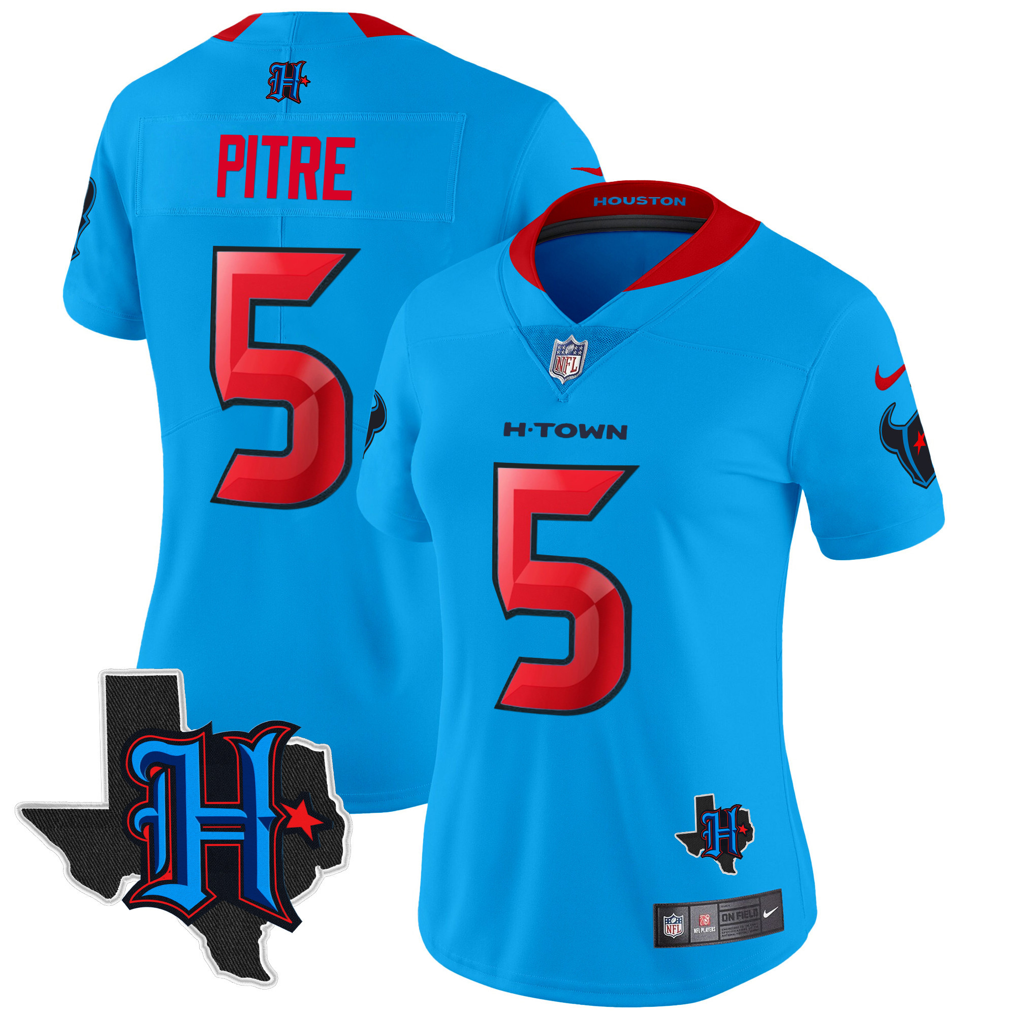 Women's Houston Texans 2024 Texas Patch Vapor Limited Jersey V2 - All Stitched - Image 8
