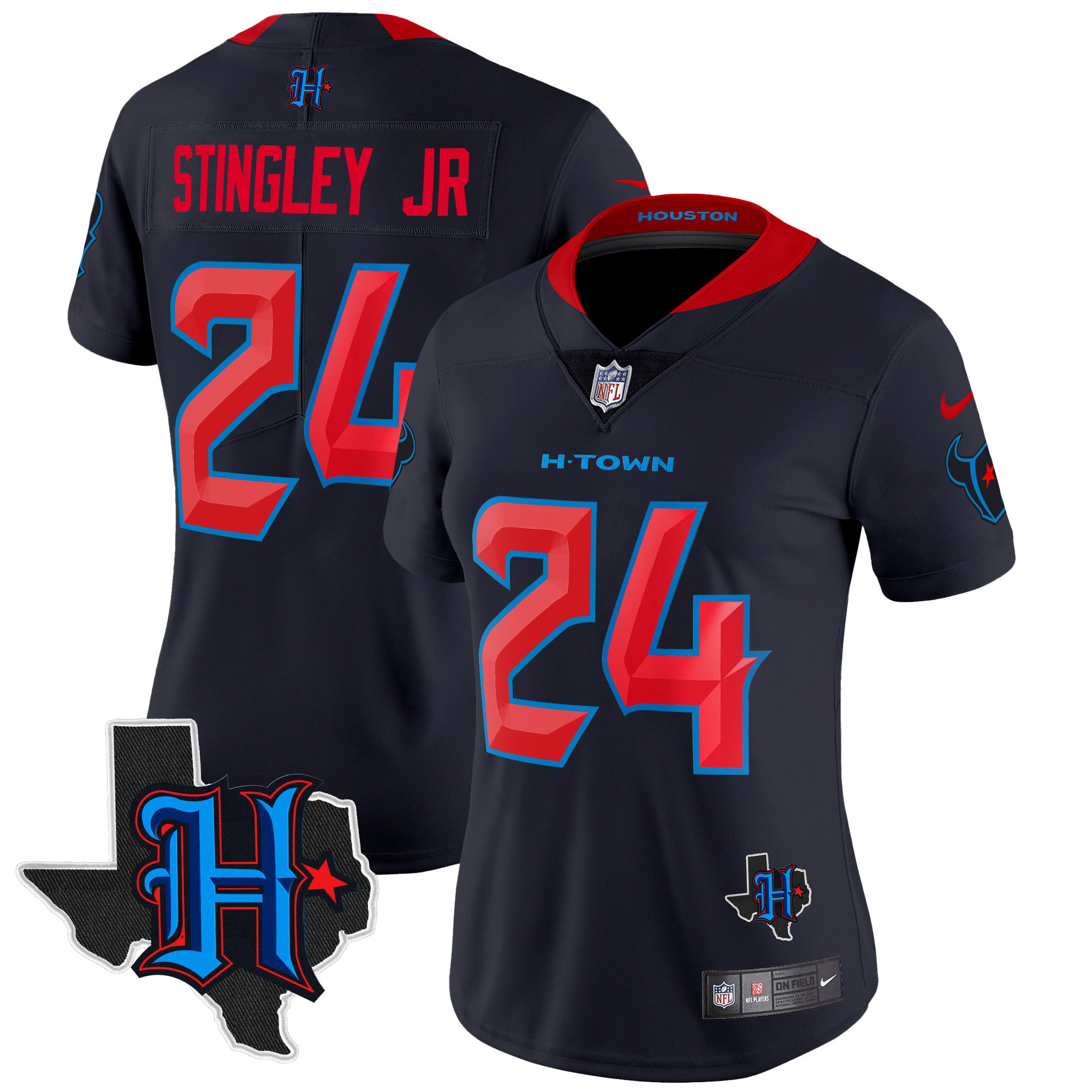 Women's Houston Texans 2024 Texas Patch Vapor Limited Jersey V2 - All Stitched - Image 14