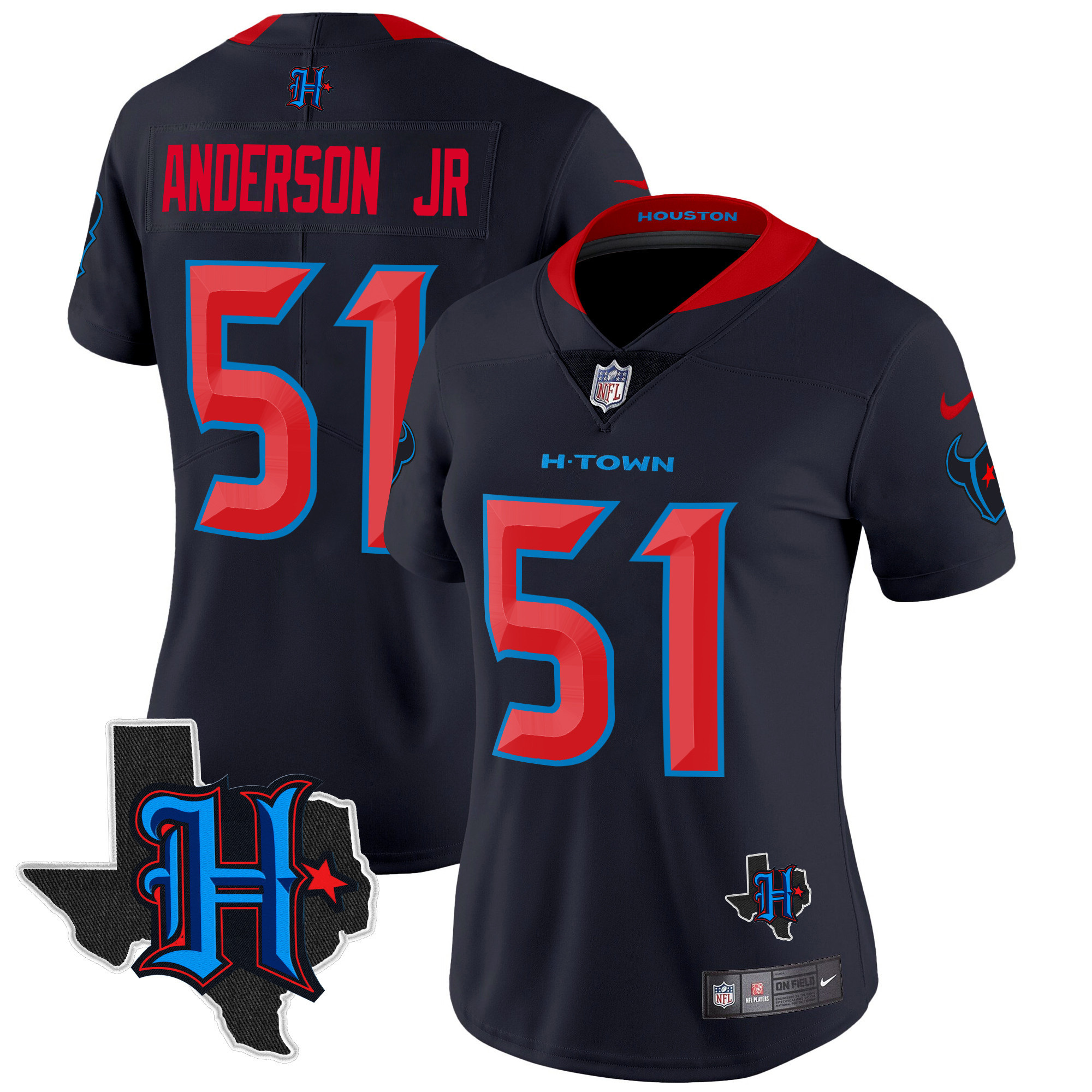 Women's Houston Texans 2024 Texas Patch Vapor Limited Jersey V2 - All Stitched - Image 16
