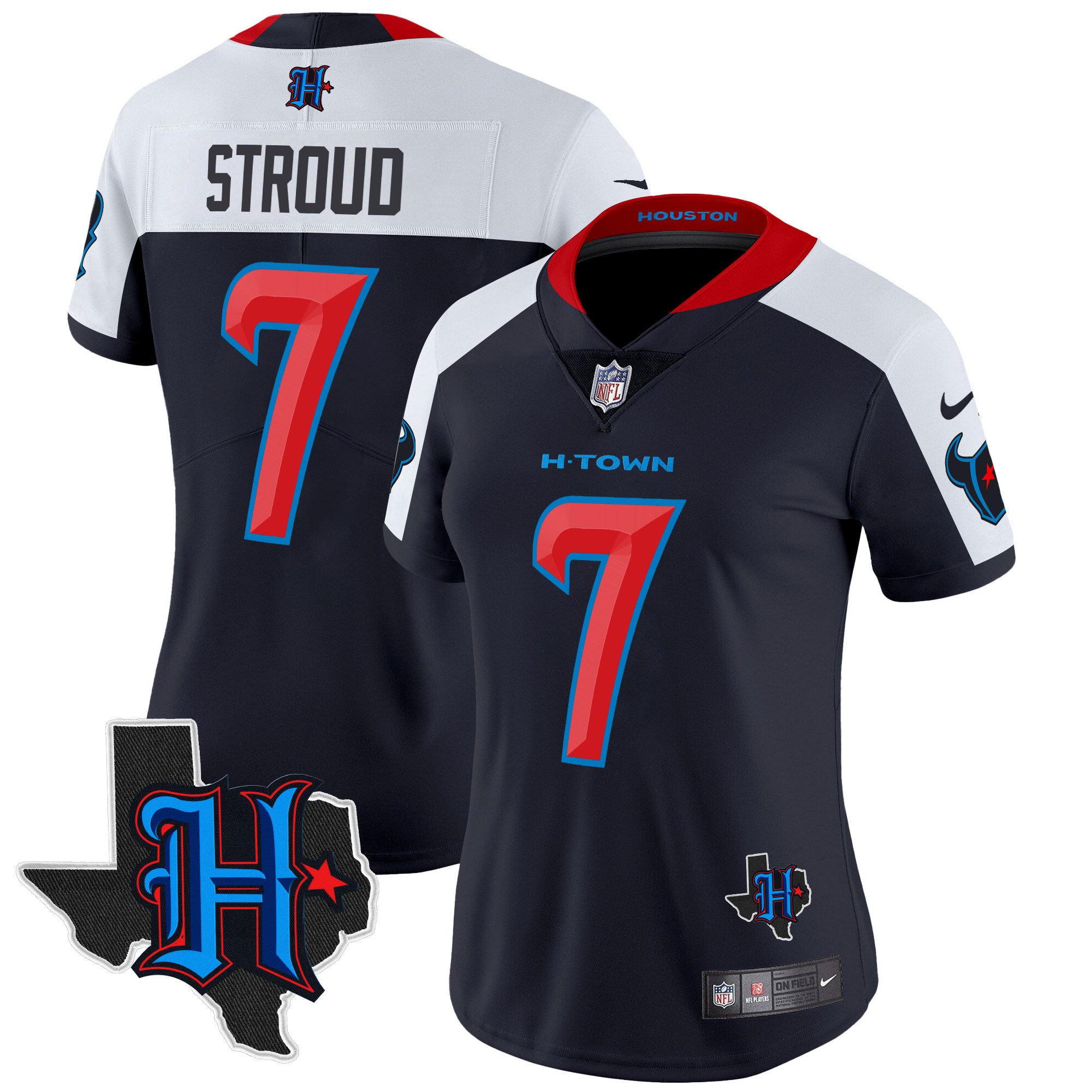 Women's Houston Texans 2024 Texas Patch Vapor Limited Jersey V2 - All Stitched - Image 28
