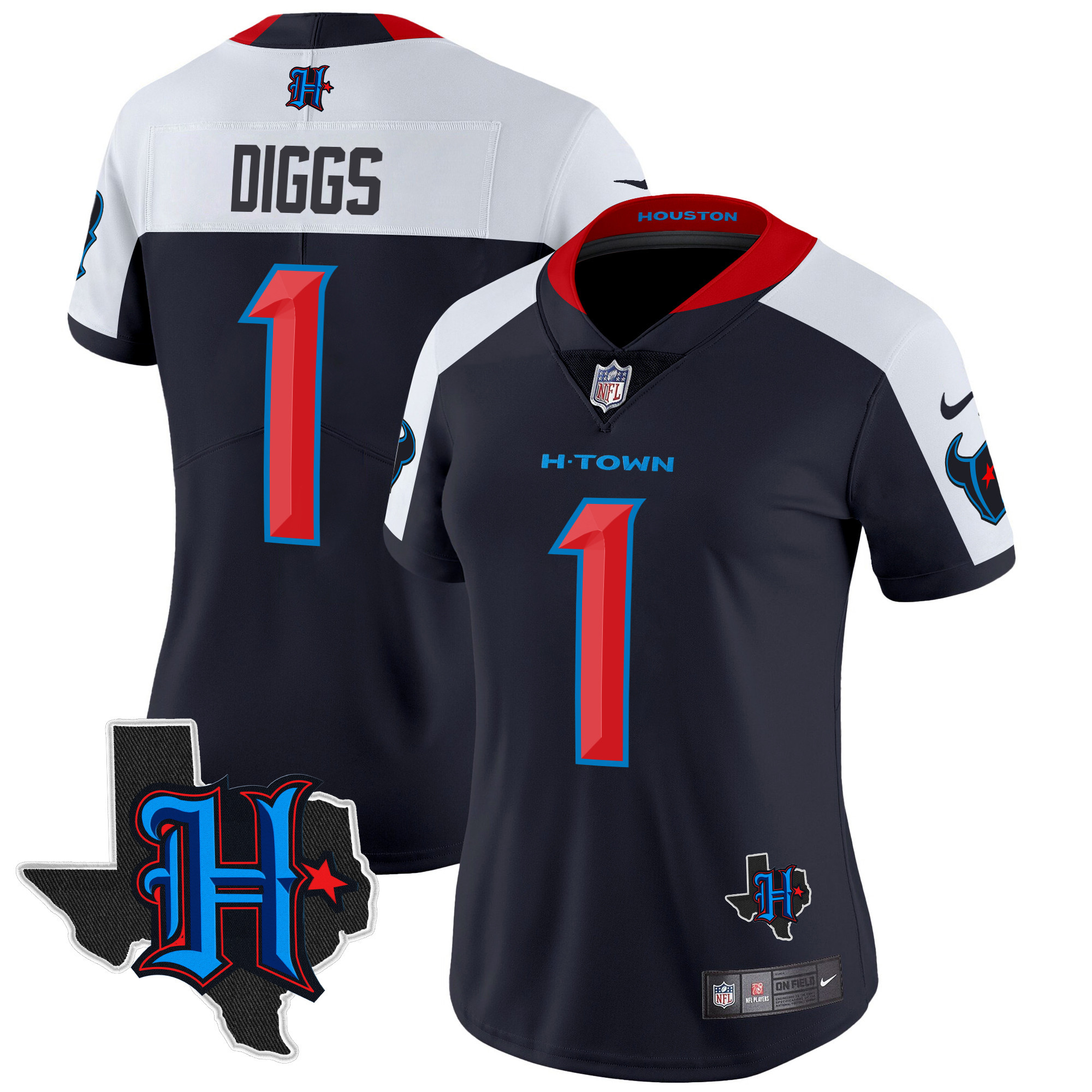Women's Houston Texans 2024 Texas Patch Vapor Limited Jersey V2 - All Stitched - Image 29