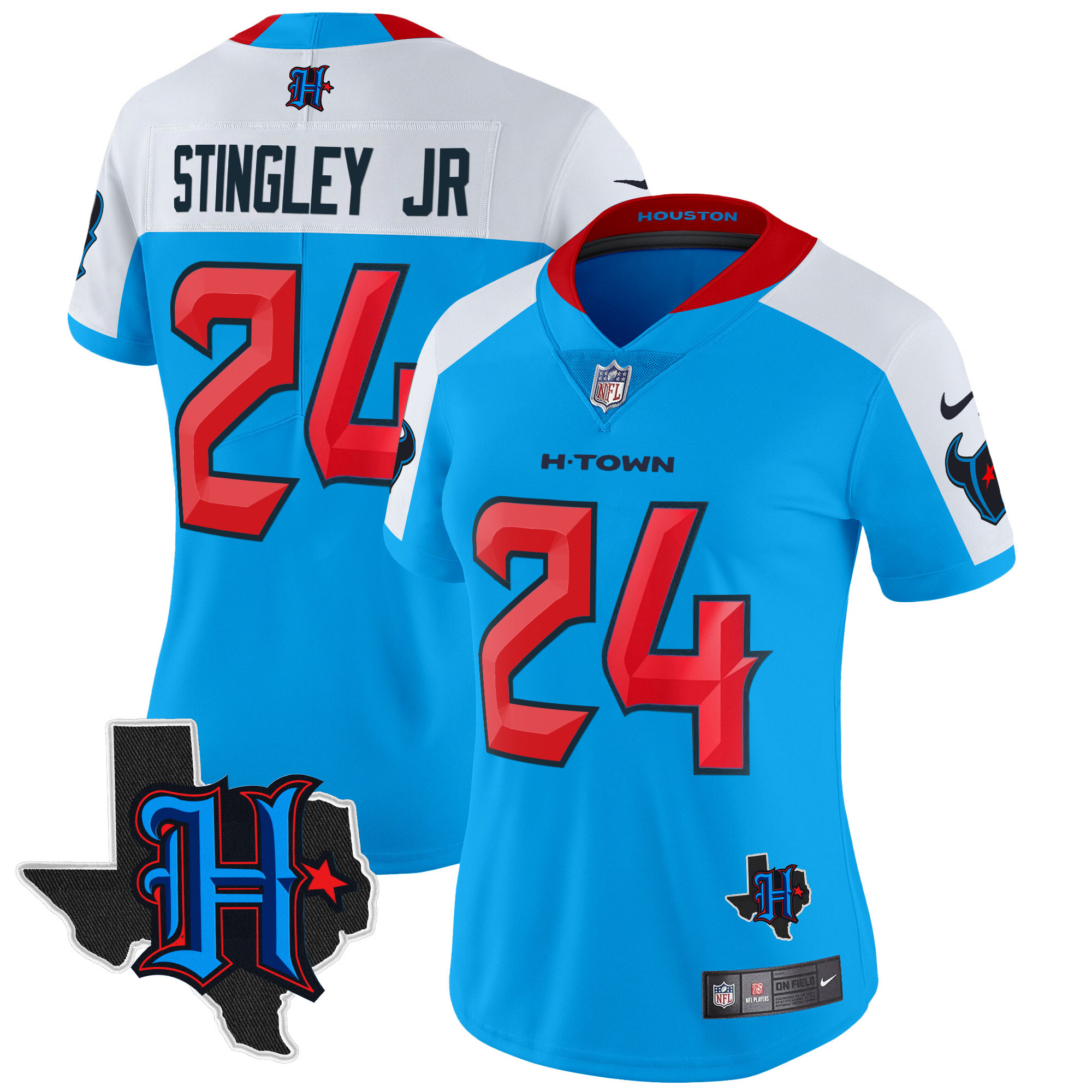 Women's Houston Texans 2024 Texas Patch Vapor Limited Jersey V2 - All Stitched - Image 41