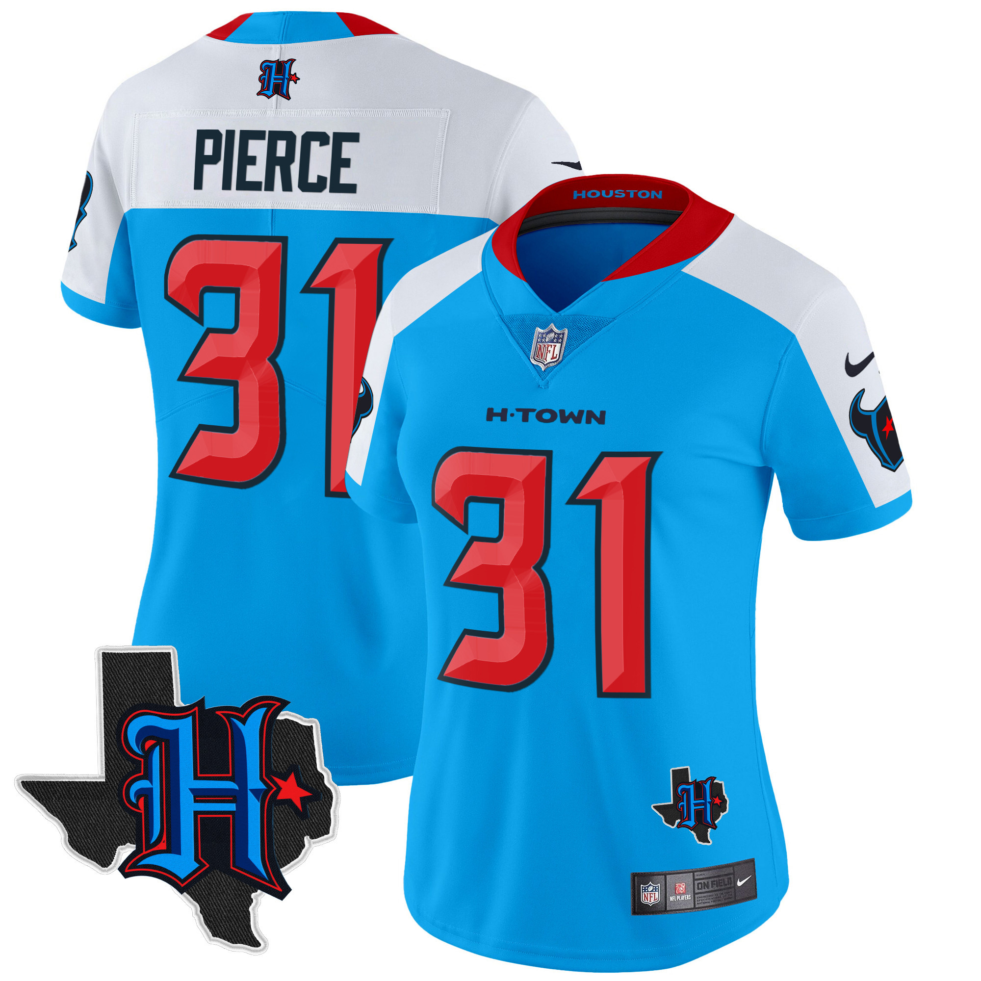 Women's Houston Texans 2024 Texas Patch Vapor Limited Jersey V2 - All Stitched - Image 42