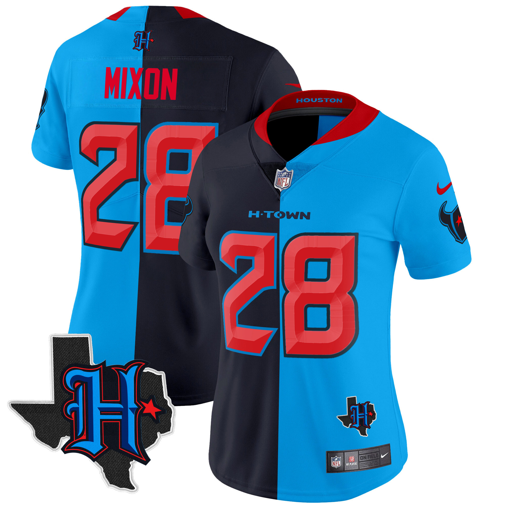 Women's Houston Texans 2024 Texas Patch Vapor Limited Jersey V2 - All Stitched - Image 48