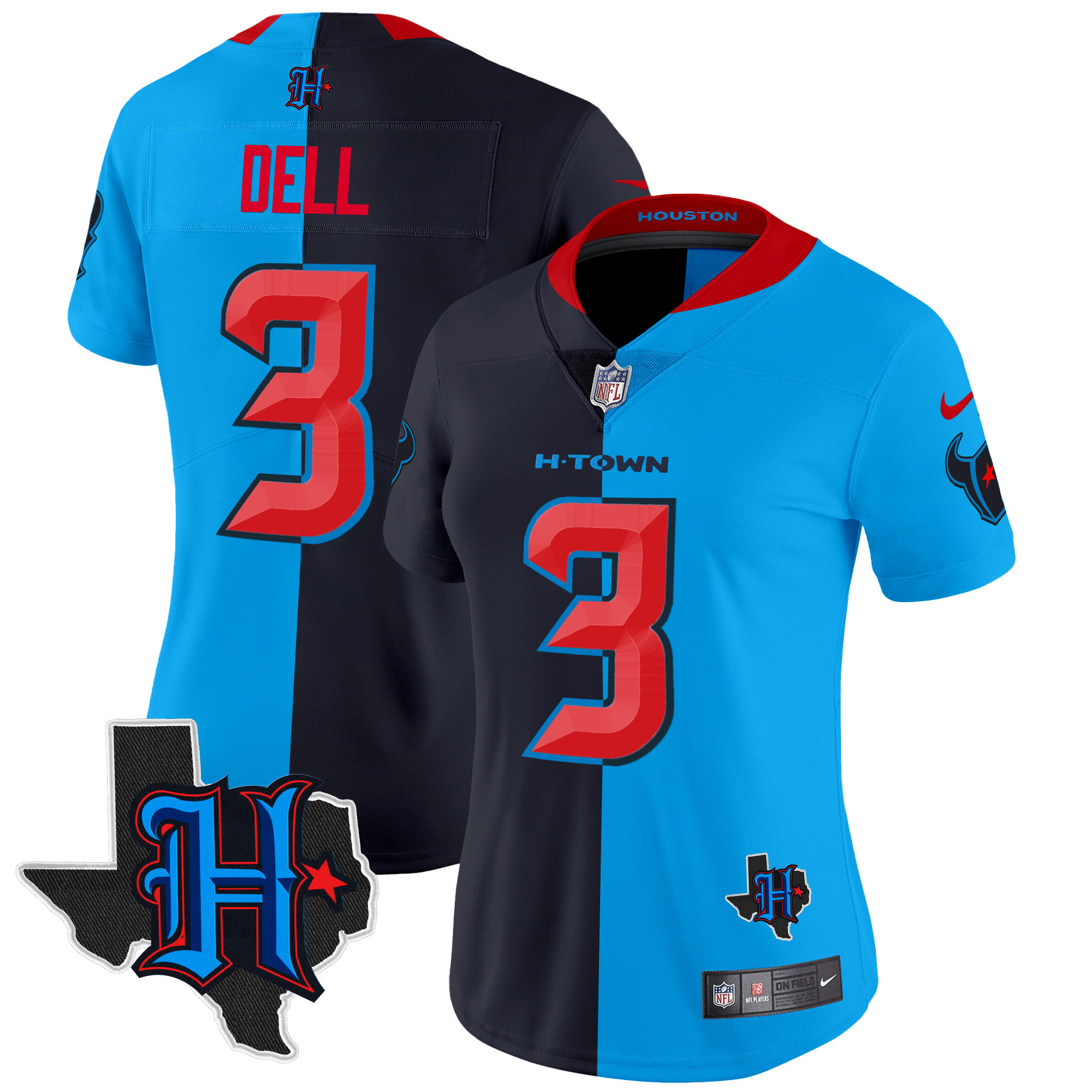 Women's Houston Texans 2024 Texas Patch Vapor Limited Jersey V2 - All Stitched - Image 49