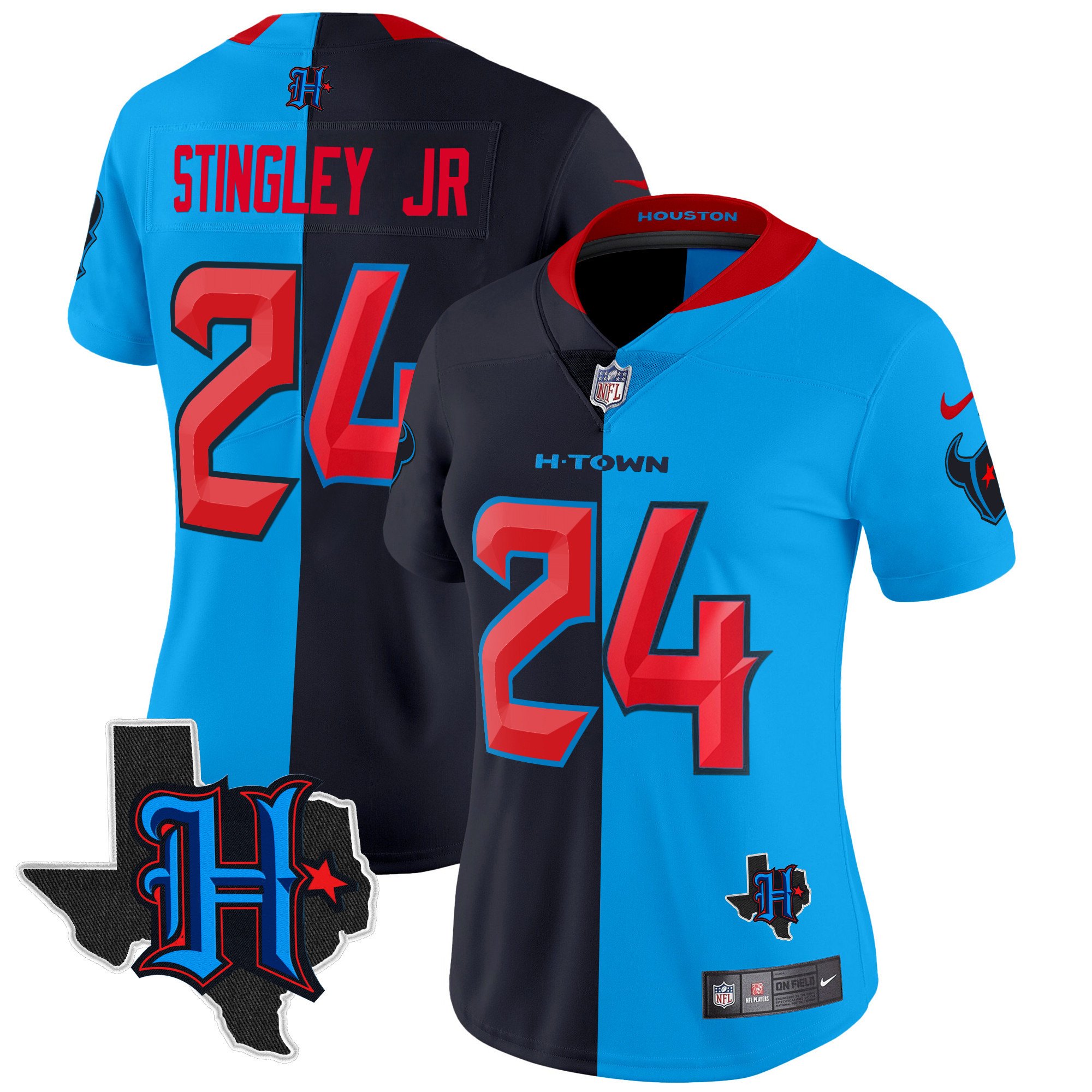 Women's Houston Texans 2024 Texas Patch Vapor Limited Jersey V2 - All Stitched - Image 50