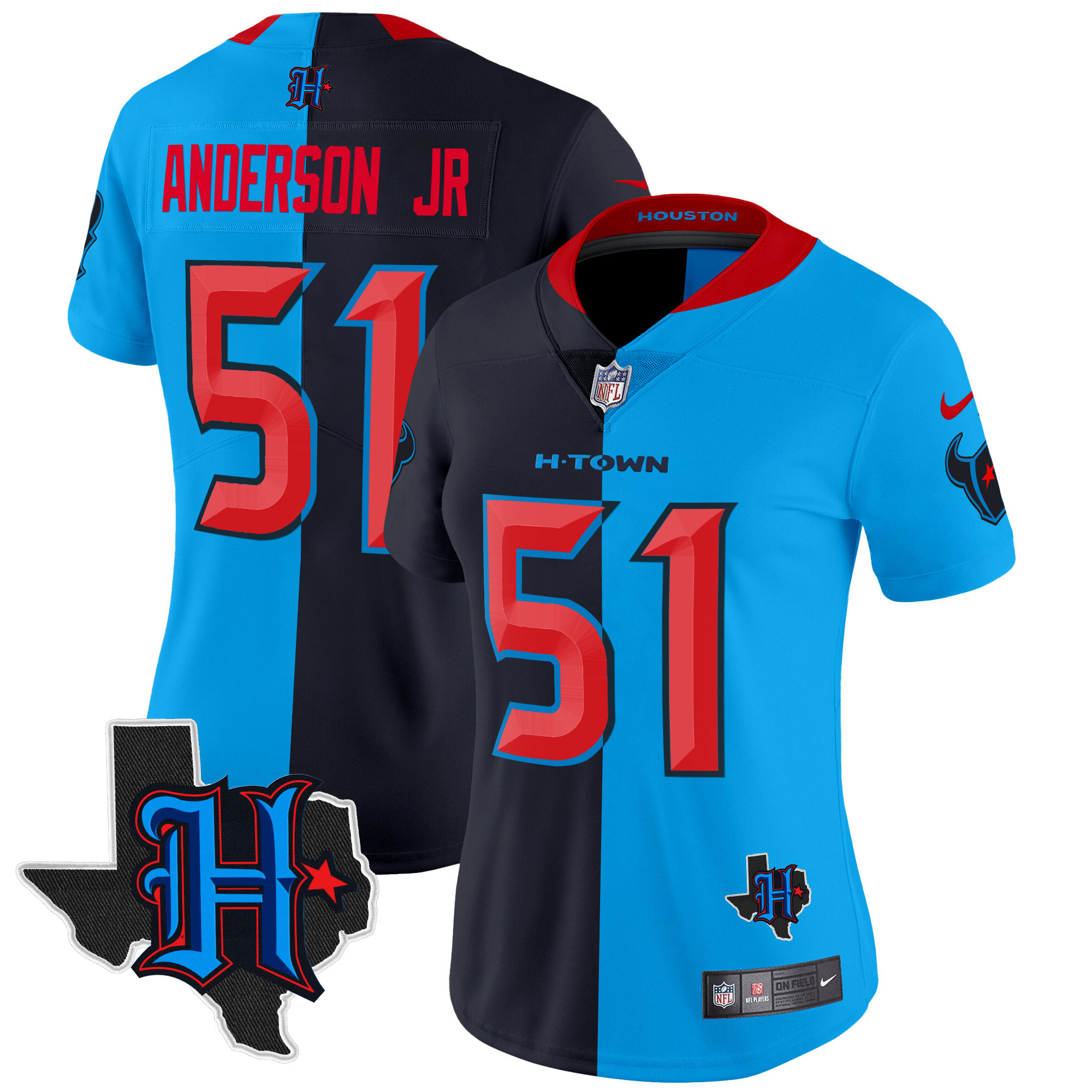 Women's Houston Texans 2024 Texas Patch Vapor Limited Jersey V2 - All Stitched - Image 52