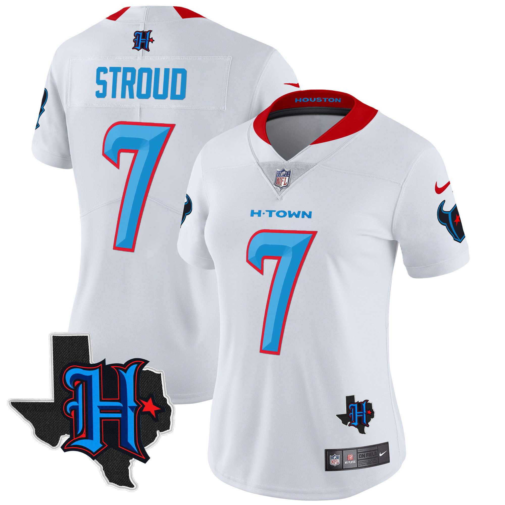 Women's Houston Texans 2024 Texas Patch Vapor Limited Jersey V2 - All Stitched - Image 55