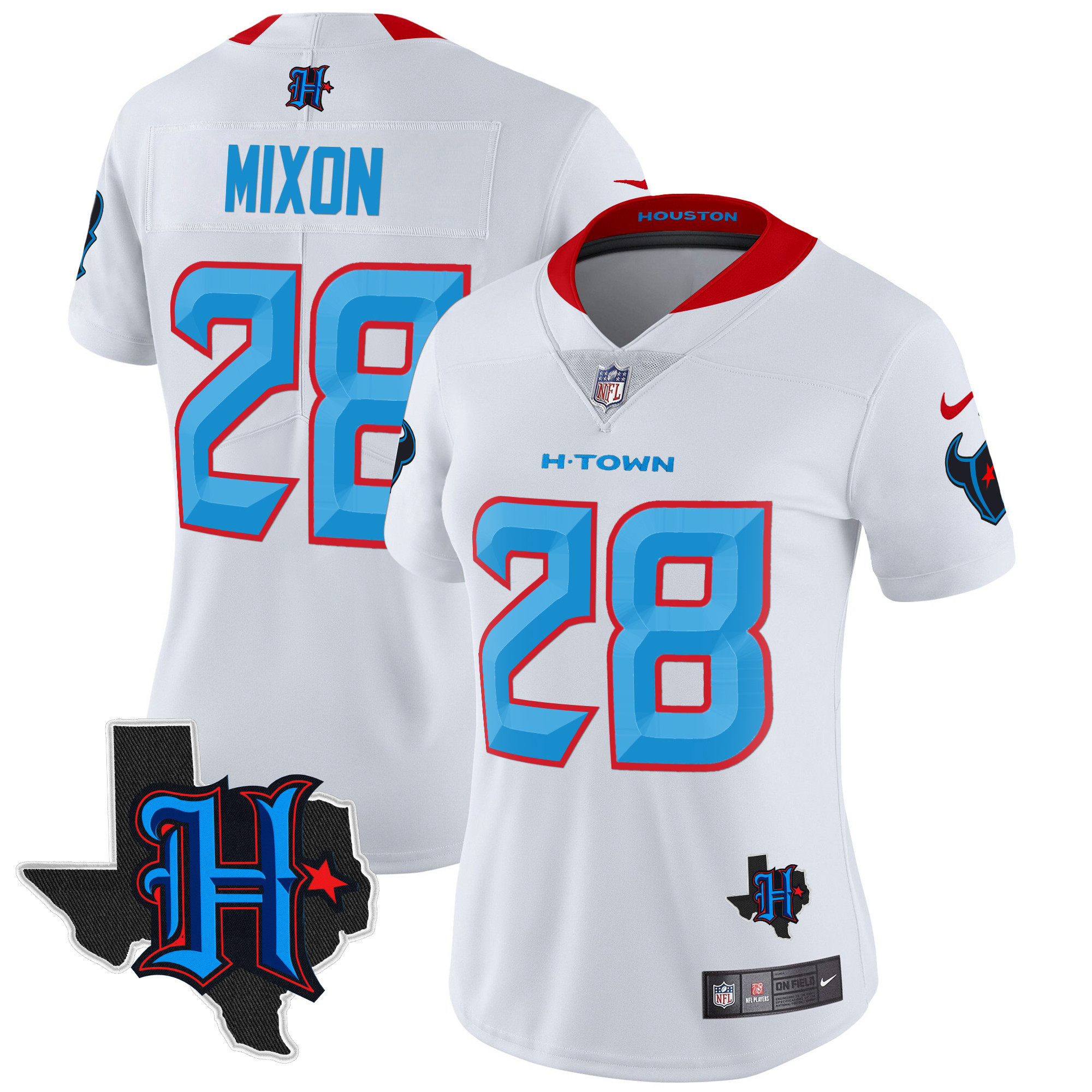 Women's Houston Texans 2024 Texas Patch Vapor Limited Jersey V2 - All Stitched - Image 57