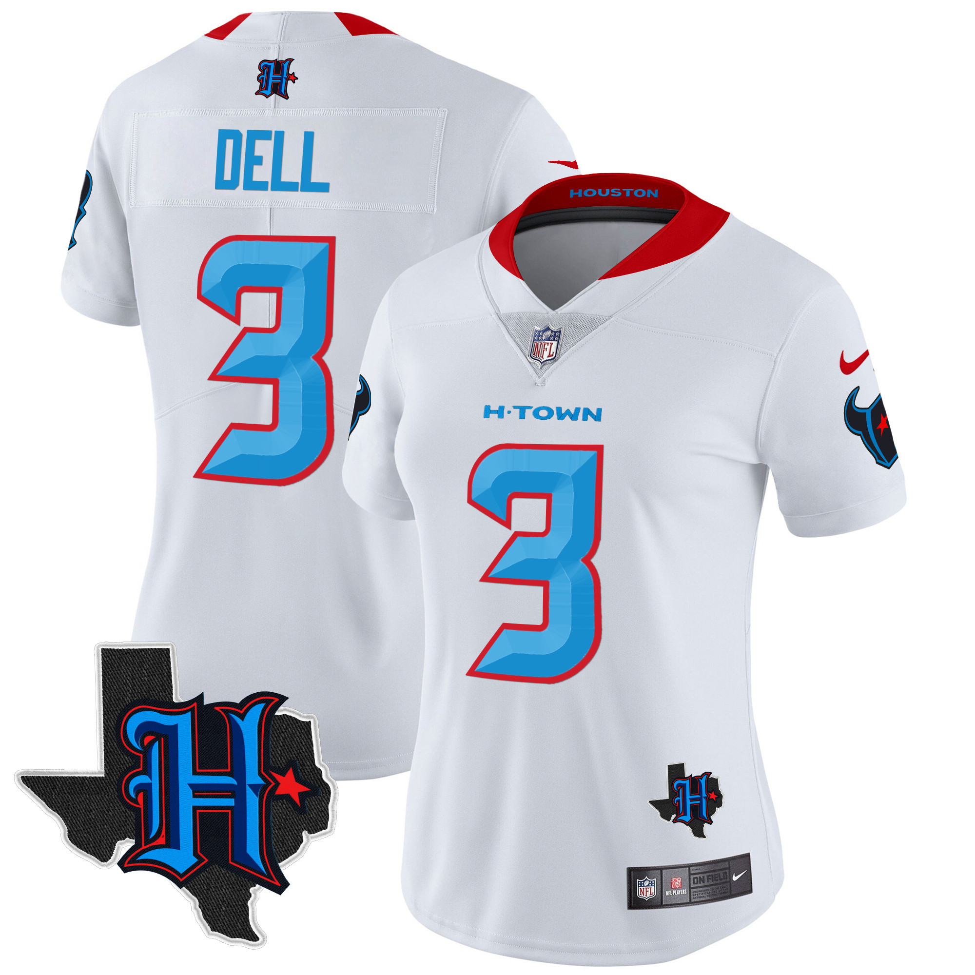 Women's Houston Texans 2024 Texas Patch Vapor Limited Jersey V2 - All Stitched - Image 58