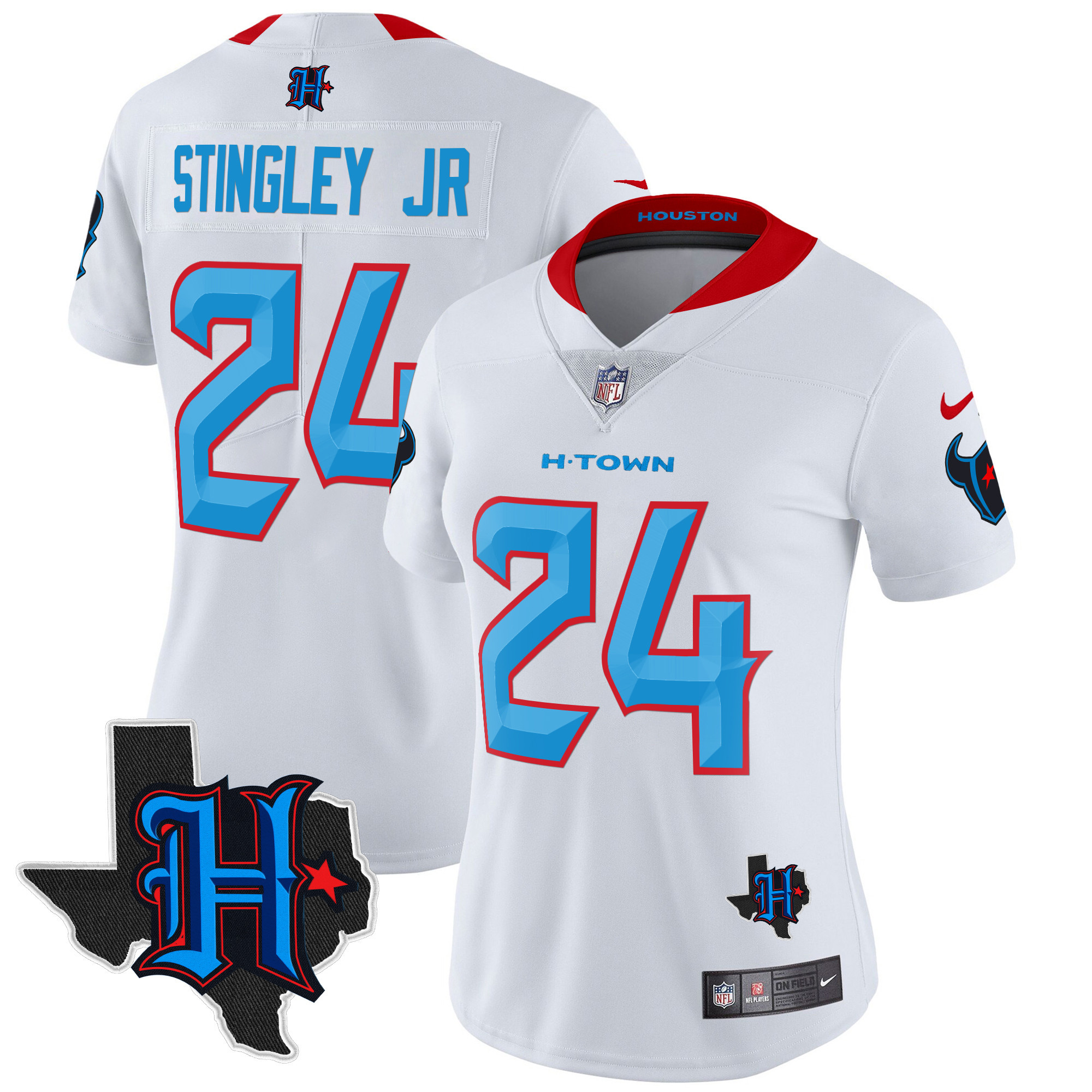 Women's Houston Texans 2024 Texas Patch Vapor Limited Jersey V2 - All Stitched - Image 59