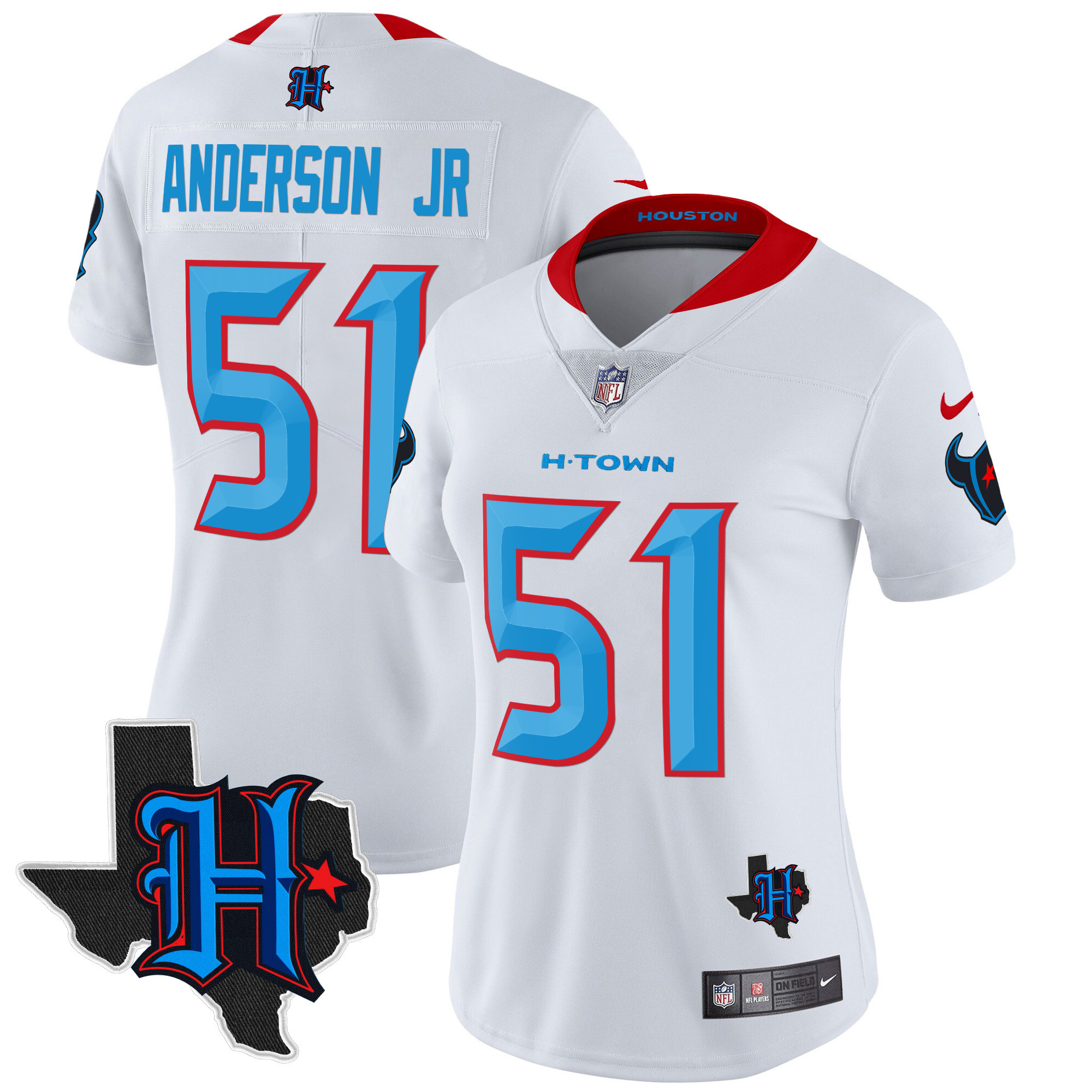 Women's Houston Texans 2024 Texas Patch Vapor Limited Jersey V2 - All Stitched - Image 61