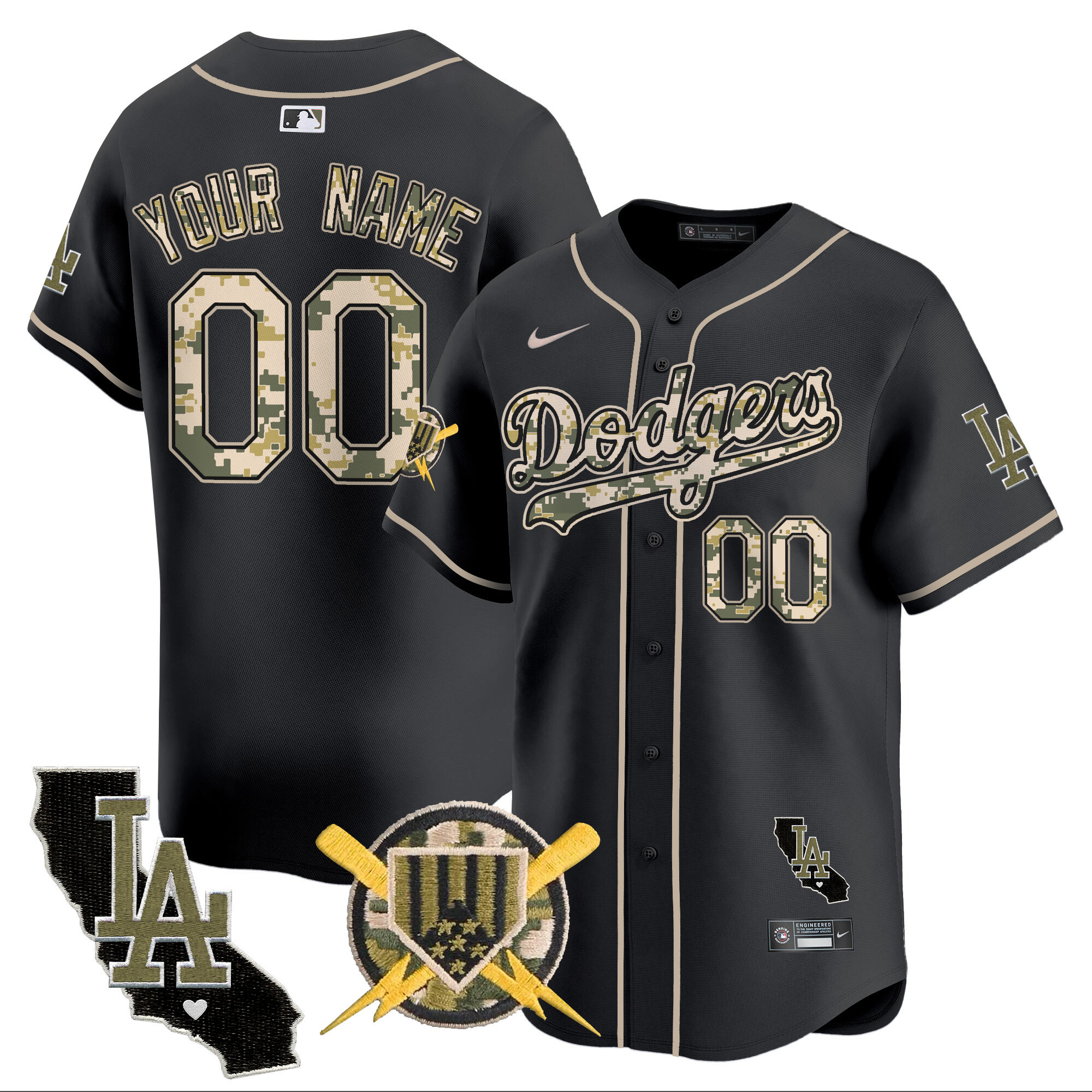Dodgers Armed Forces Day Vapor Premier Limited Custom Jersey - All Stitched - Image 3