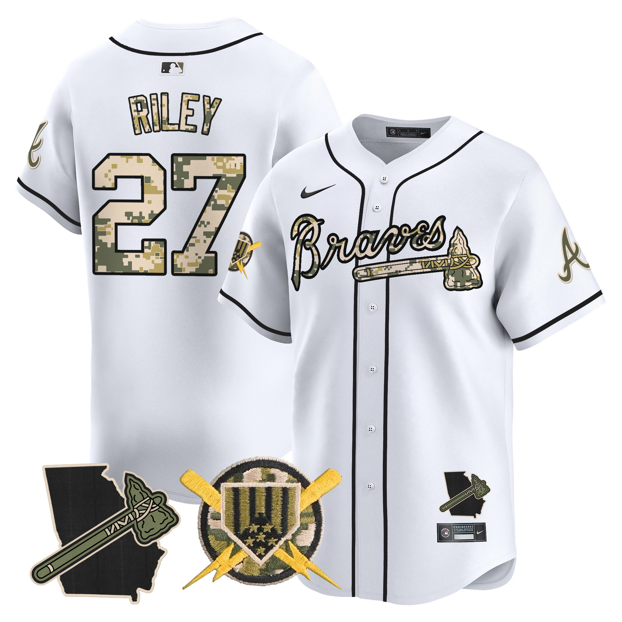 Men's Atlanta Braves Armed Forces Day Vapor Premier Limited Jersey - All Stitched - Image 13