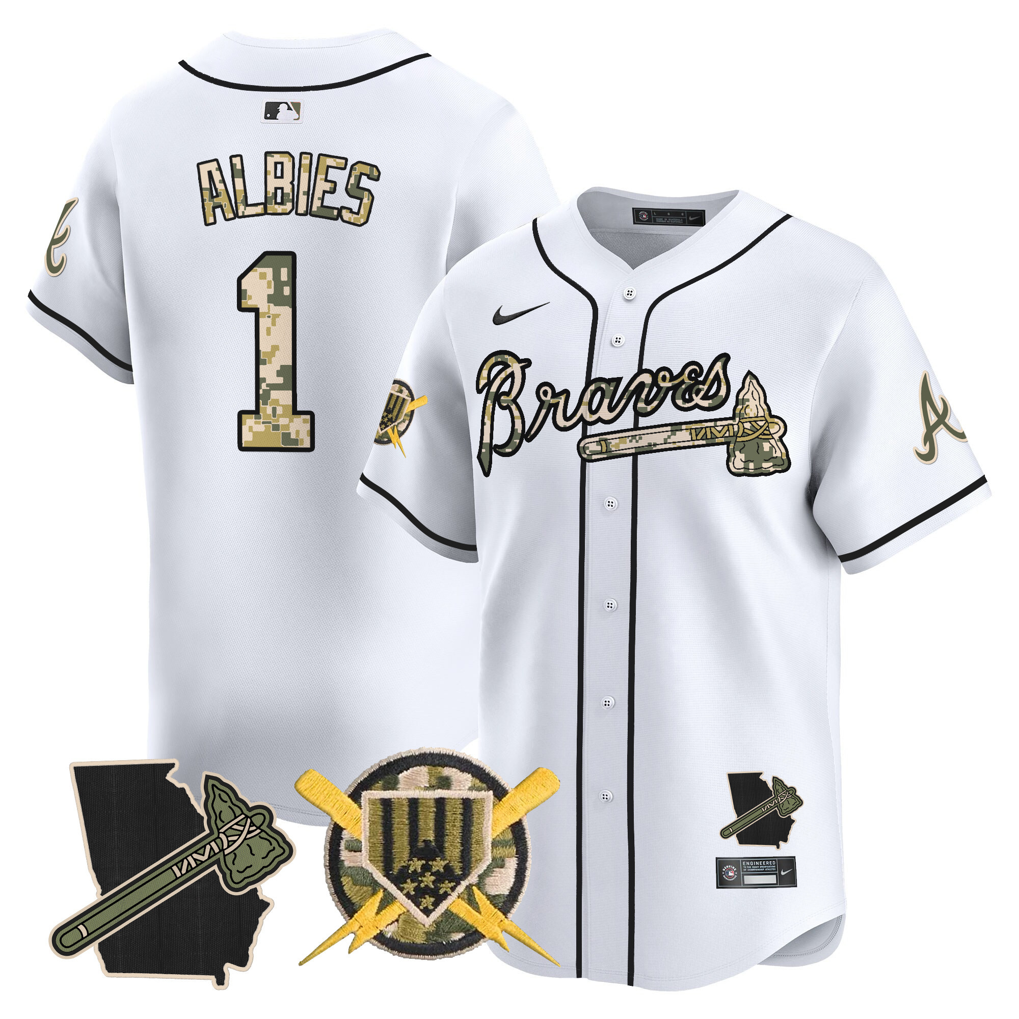 Men's Atlanta Braves Armed Forces Day Vapor Premier Limited Jersey - All Stitched - Image 16