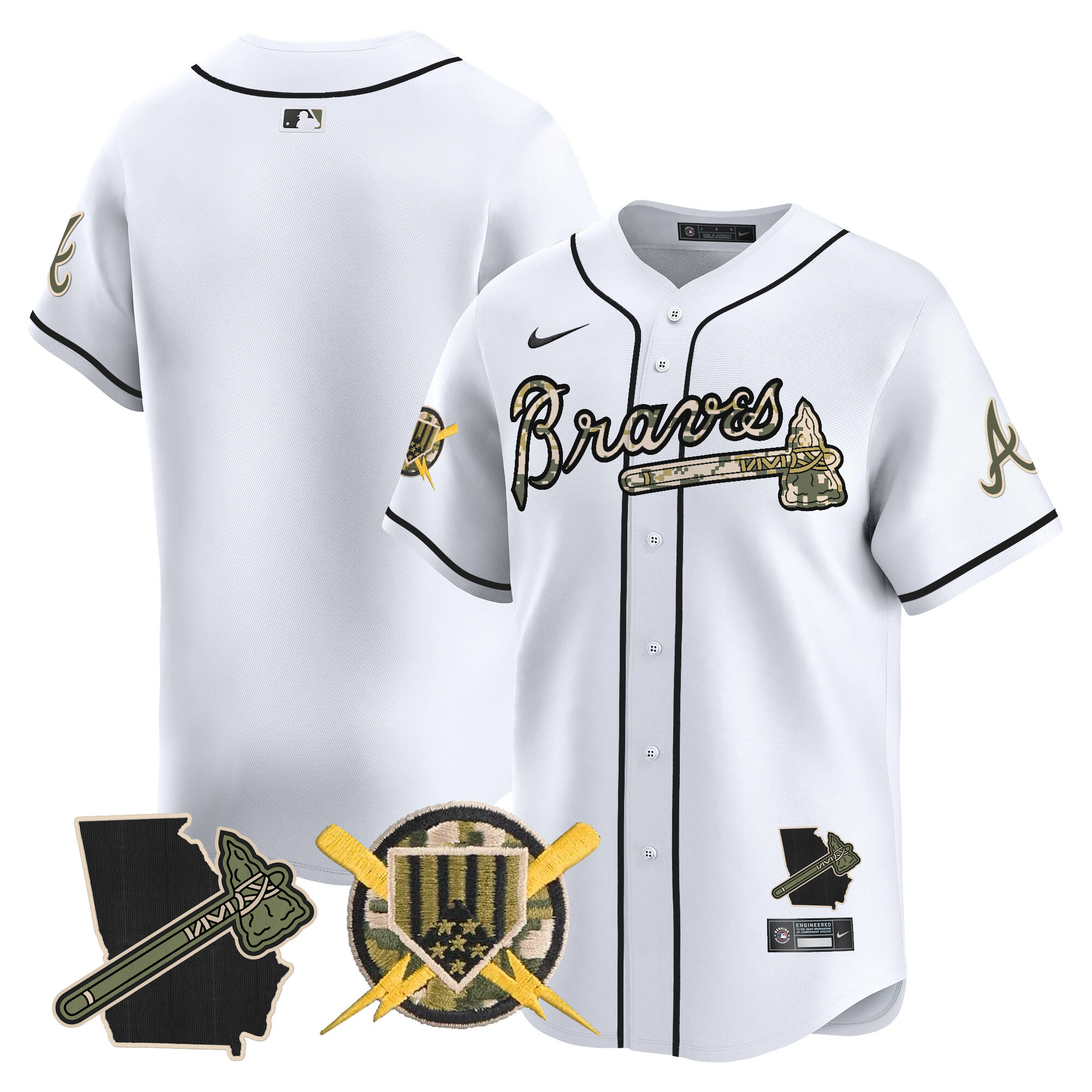 Men's Atlanta Braves Armed Forces Day Vapor Premier Limited Jersey - All Stitched - Image 18