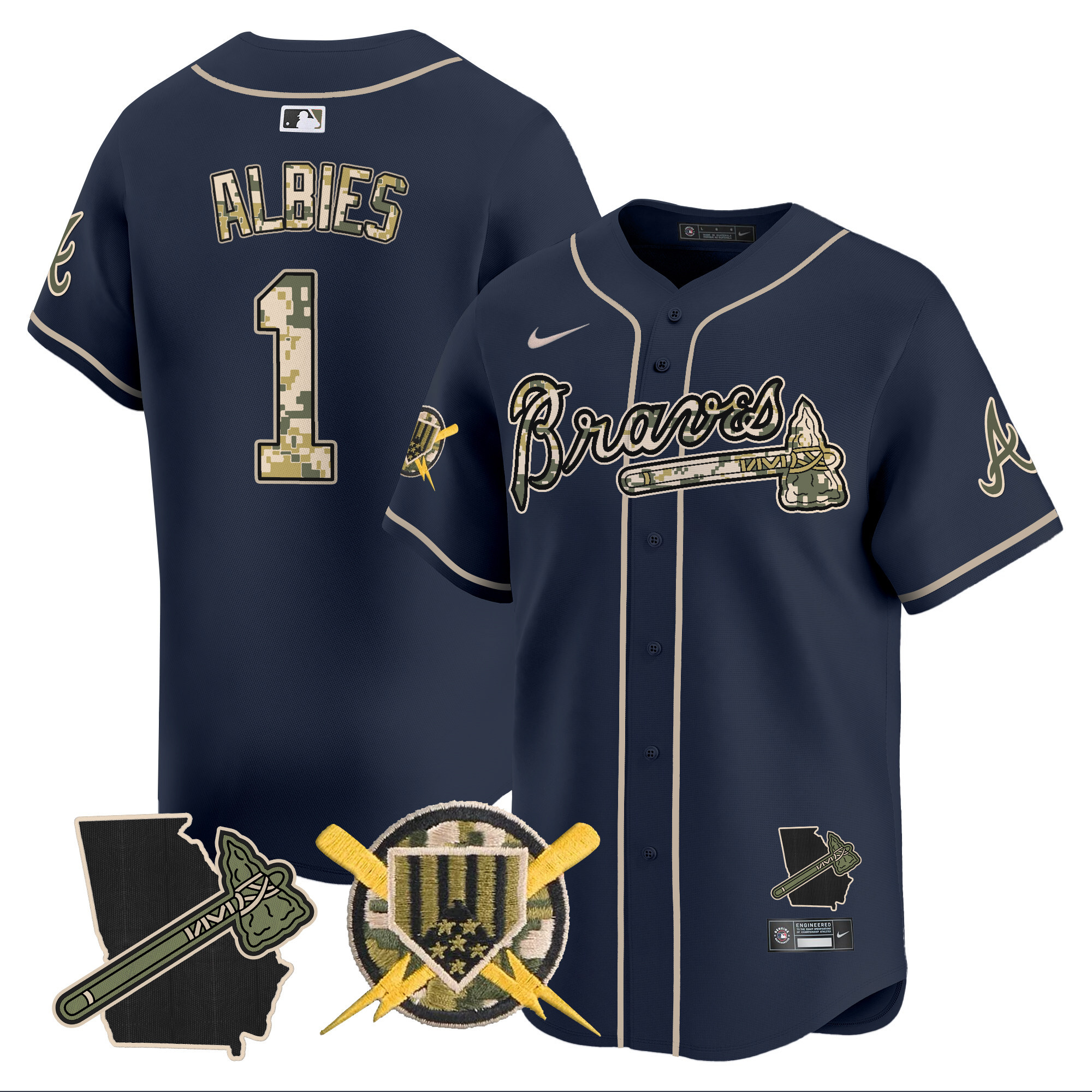Men's Atlanta Braves Armed Forces Day Vapor Premier Limited Jersey - All Stitched - Image 25
