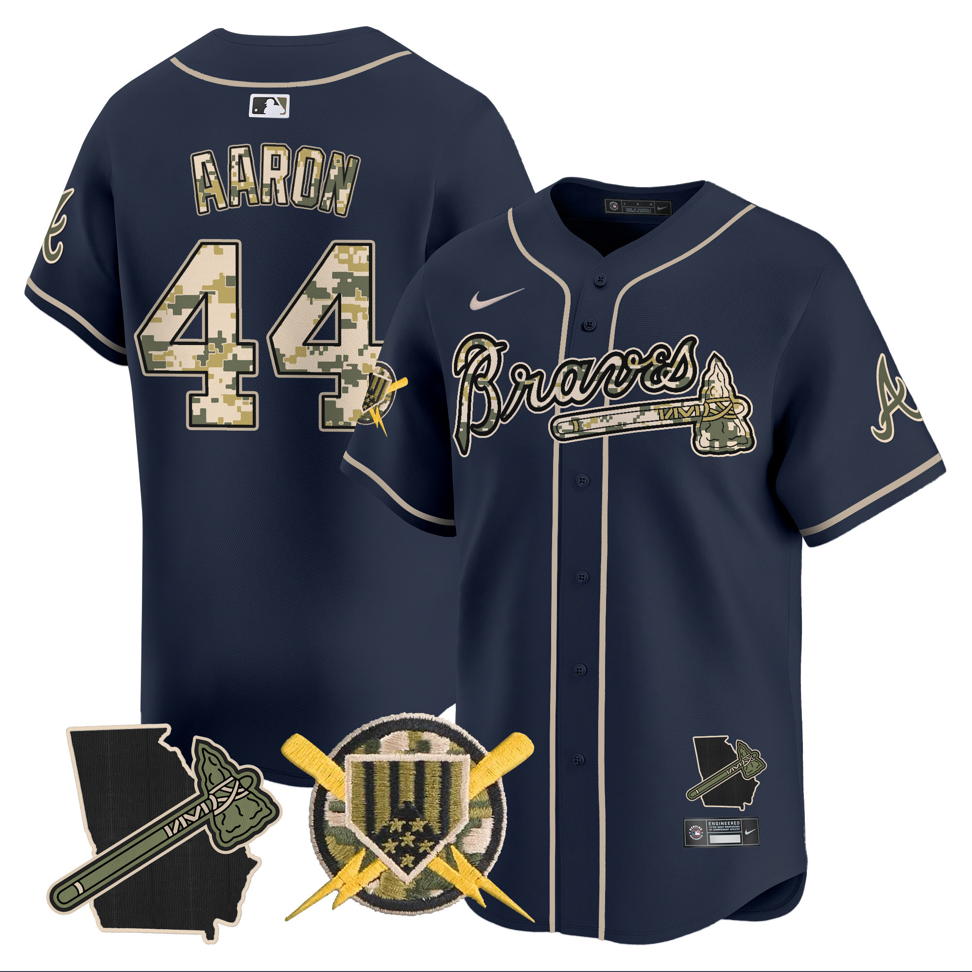 Men's Atlanta Braves Armed Forces Day Vapor Premier Limited Jersey - All Stitched - Image 26
