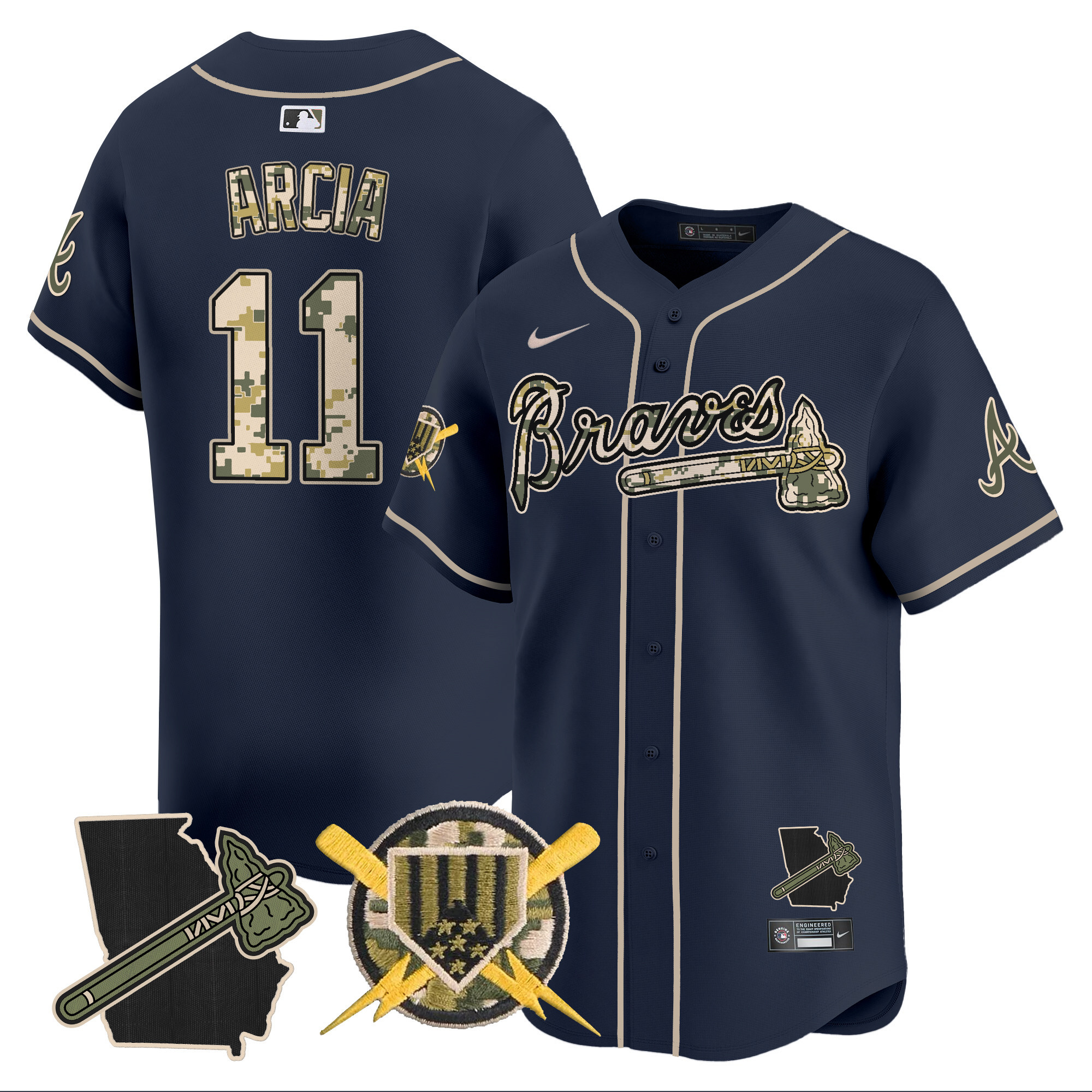 Men's Atlanta Braves Armed Forces Day Vapor Premier Limited Jersey - All Stitched - Image 20