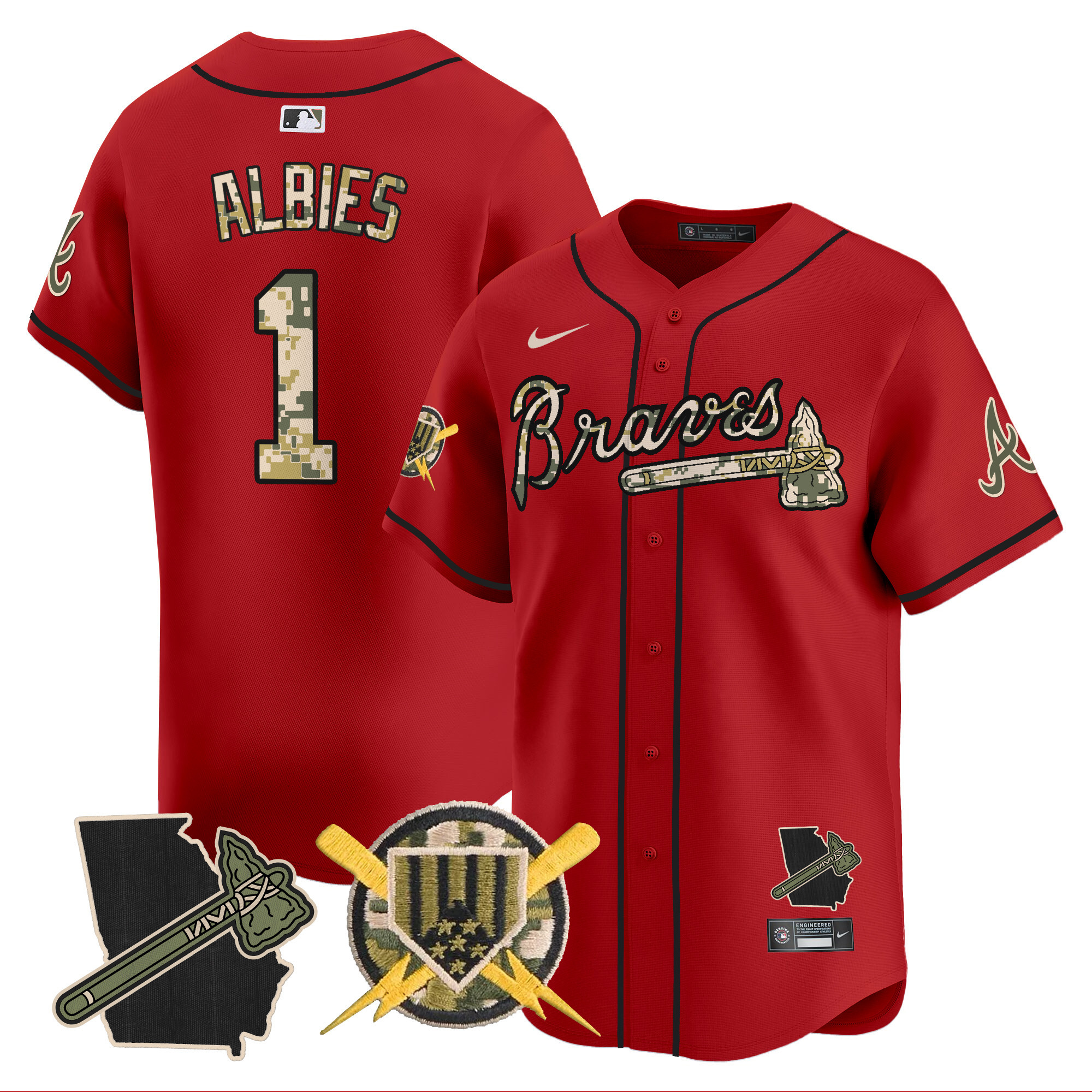 Men's Atlanta Braves Armed Forces Day Vapor Premier Limited Jersey - All Stitched - Image 34