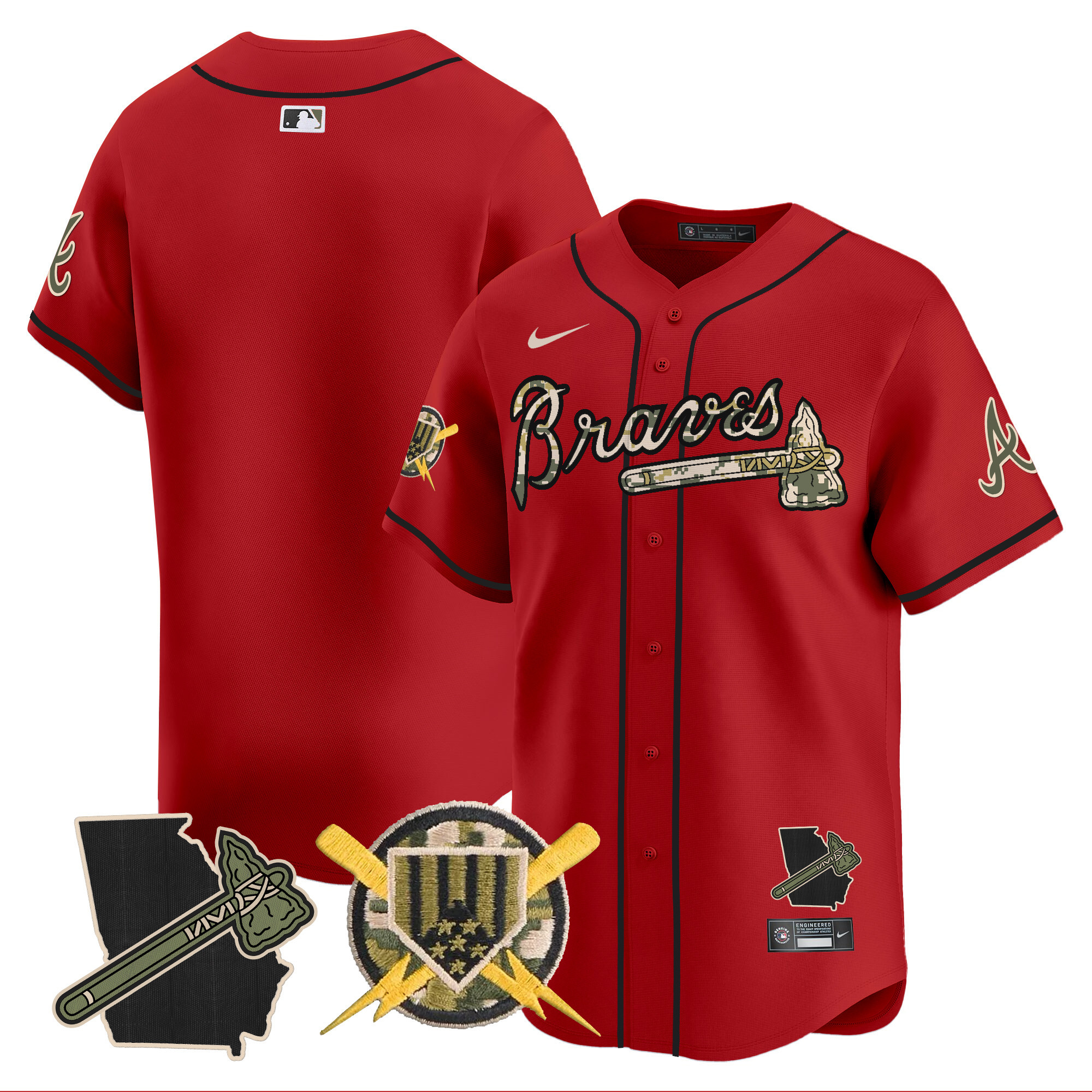 Men's Atlanta Braves Armed Forces Day Vapor Premier Limited Jersey - All Stitched - Image 36