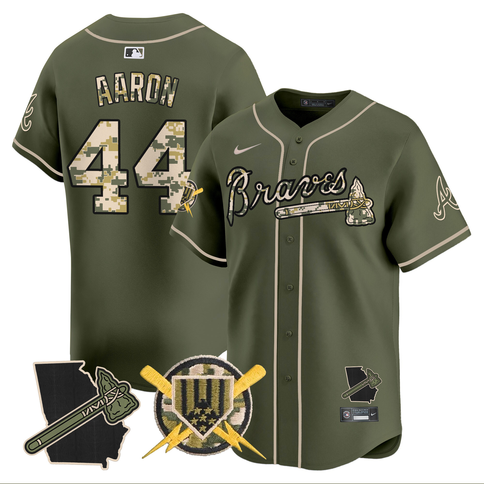 Men's Atlanta Braves Armed Forces Day Vapor Premier Limited Jersey - All Stitched - Image 8