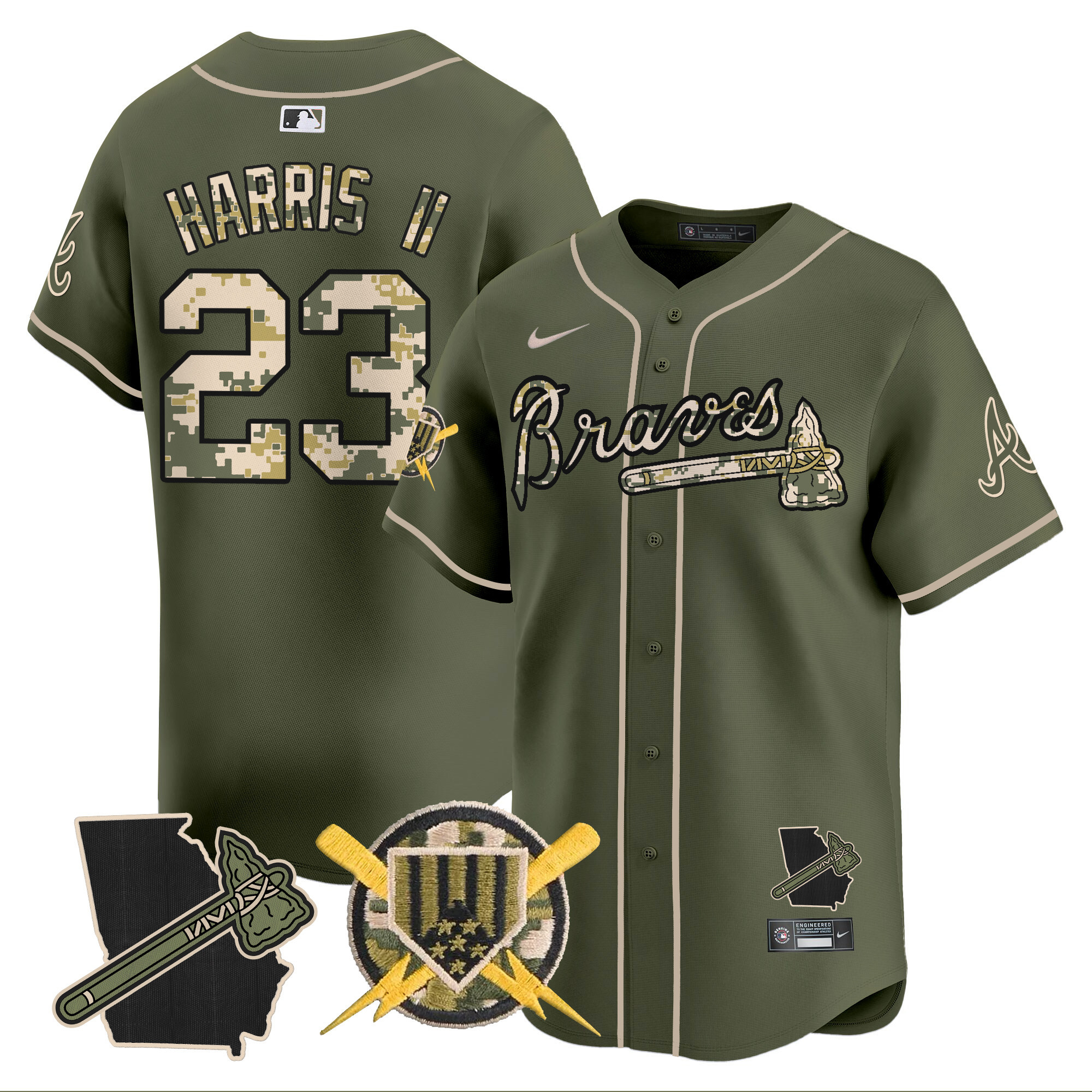 Men's Atlanta Braves Armed Forces Day Vapor Premier Limited Jersey - All Stitched - Image 5