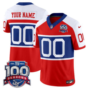 New York Giants 'Century Red' 100th Season Commemorative Vapor Custom Jersey - All Stitched