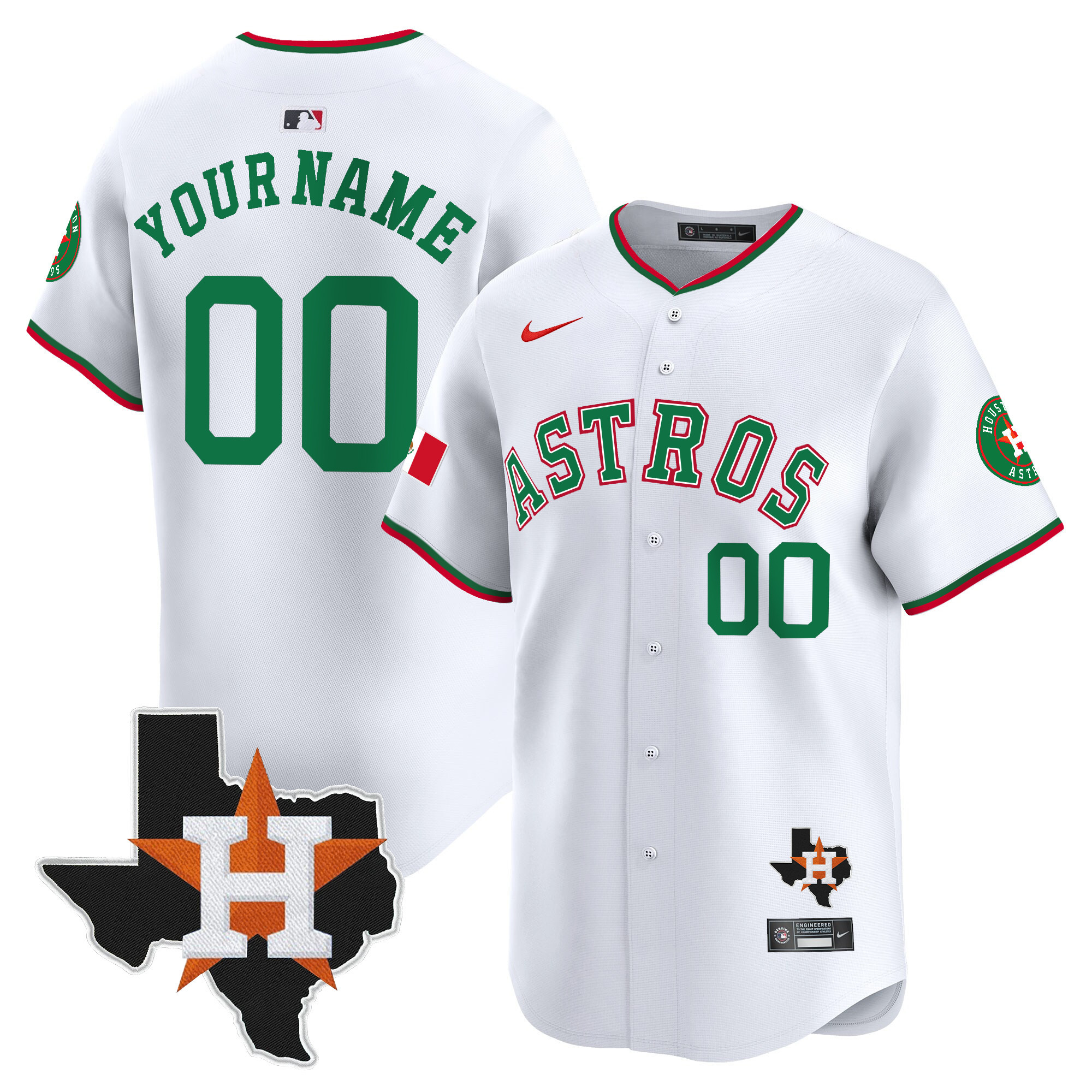 Astros Mexico Texas Patch Vapor Premier Limited Custom Jersey V4 - All Stitched - Image 2