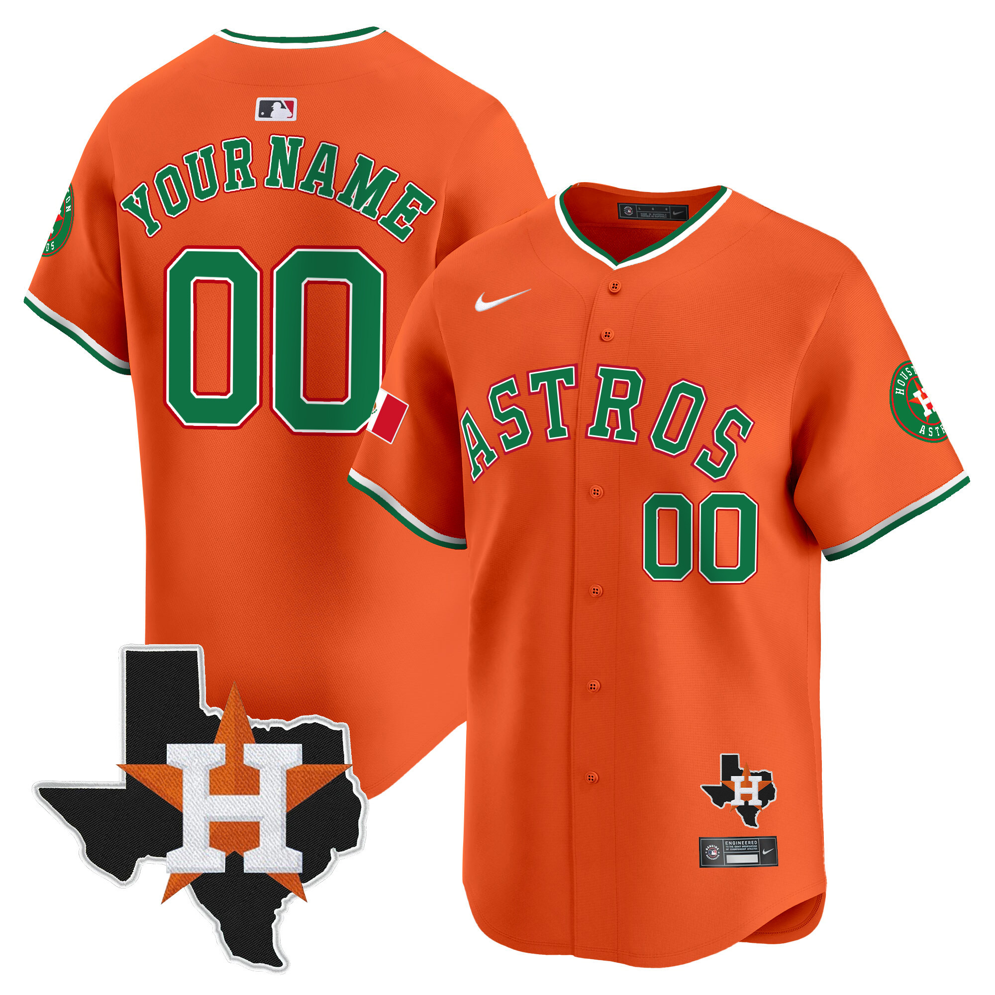 Astros Mexico Texas Patch Vapor Premier Limited Custom Jersey V4 - All Stitched - Image 3