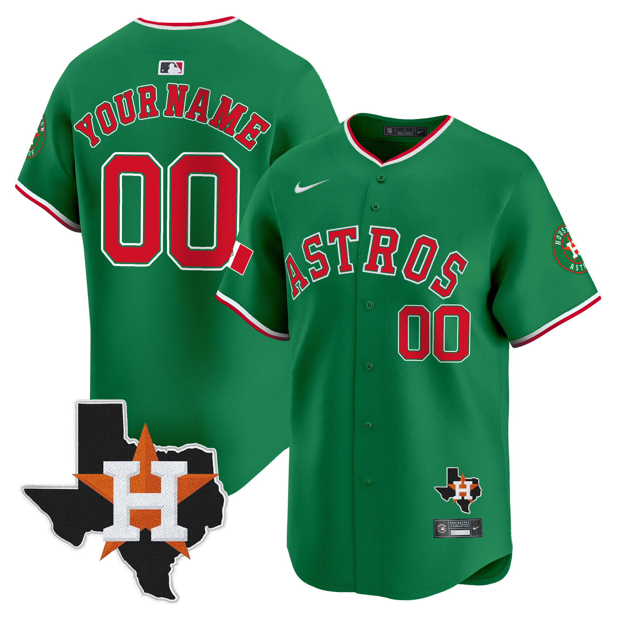 Astros Mexico Texas Patch Vapor Premier Limited Custom Jersey V4 - All Stitched - Image 4