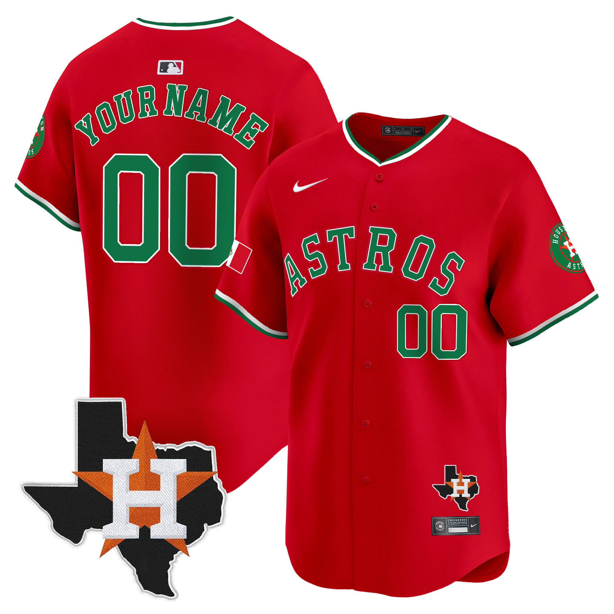 Astros Mexico Texas Patch Vapor Premier Limited Custom Jersey V4 - All Stitched - Image 5