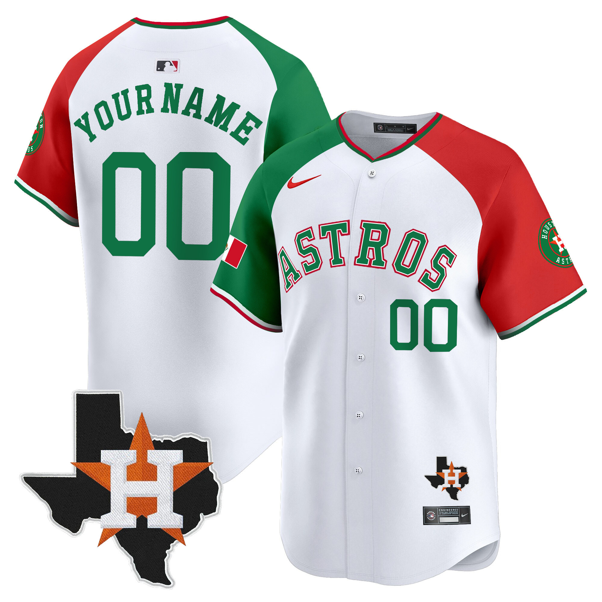 Astros Mexico Texas Patch Vapor Premier Limited Custom Jersey V4 - All Stitched - Image 6