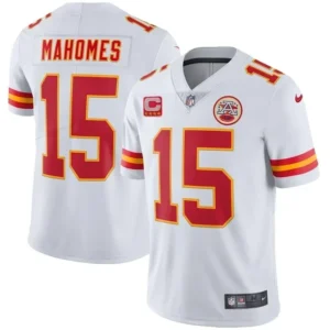 Patrick Mahomes Kansas City Chiefs White Jersey - All Stitched