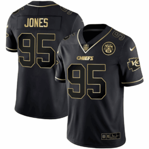 Chris Jones Chiefs Black Gold Jersey - All Stitched