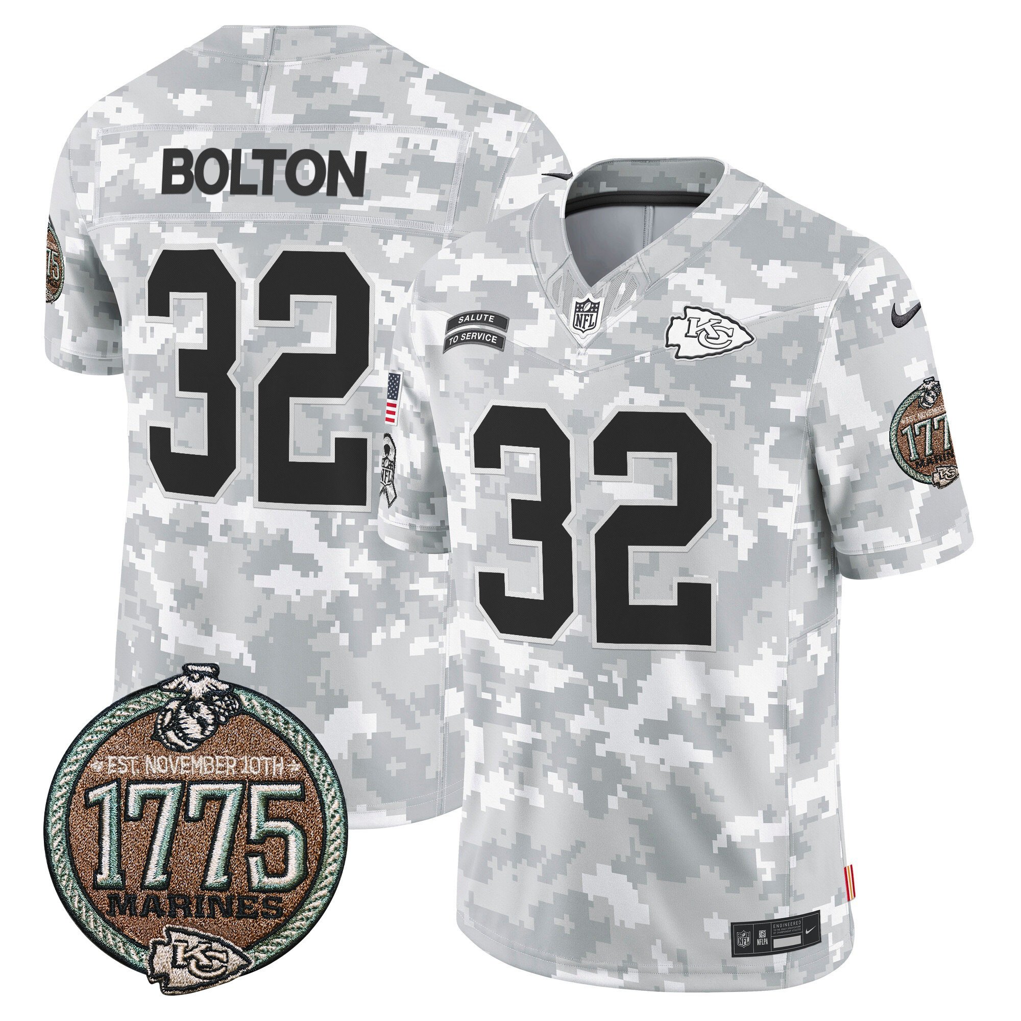 Men's Chiefs 2024 Salute to Service Establishment Year Patch Vapor Limited Jersey - All Stitched - Image 6