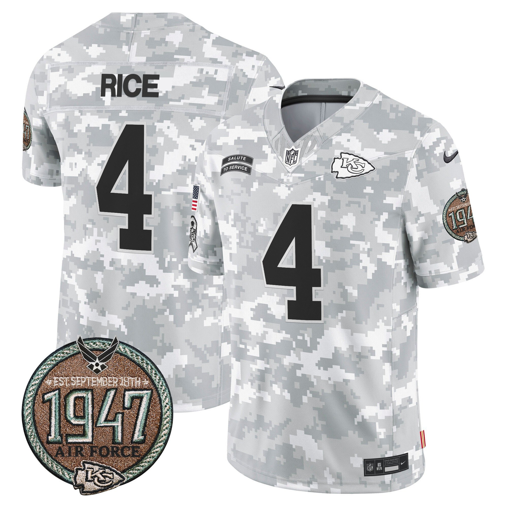 Men's Chiefs 2024 Salute to Service Establishment Year Patch Vapor Limited Jersey - All Stitched - Image 23