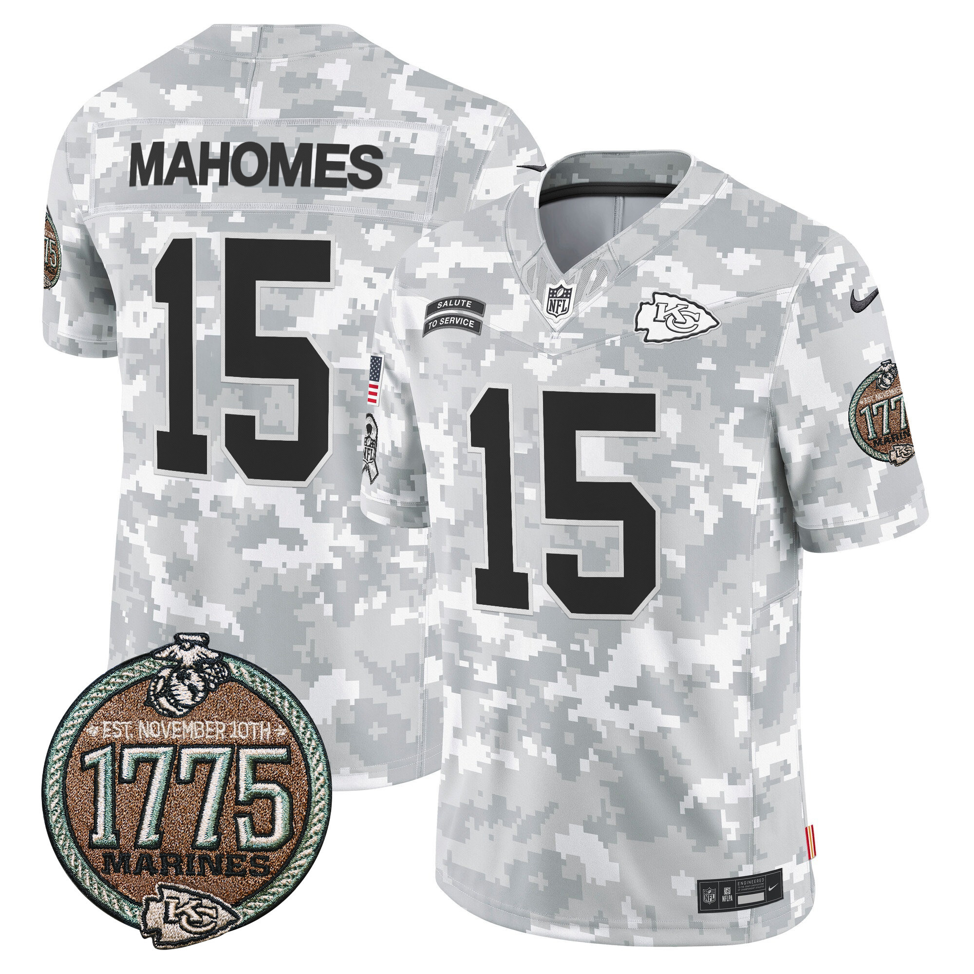 Men's Chiefs 2024 Salute to Service Establishment Year Patch Vapor Limited Jersey - All Stitched