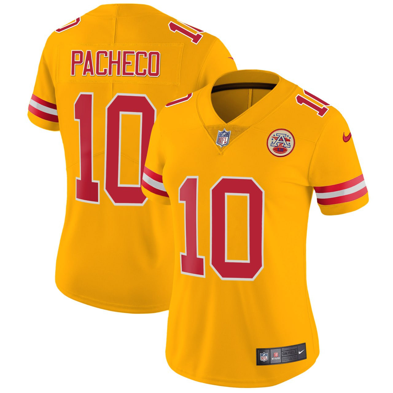 Women's Isiah Pacheco Kansas City Chiefs Yellow Jersey - All Stitched