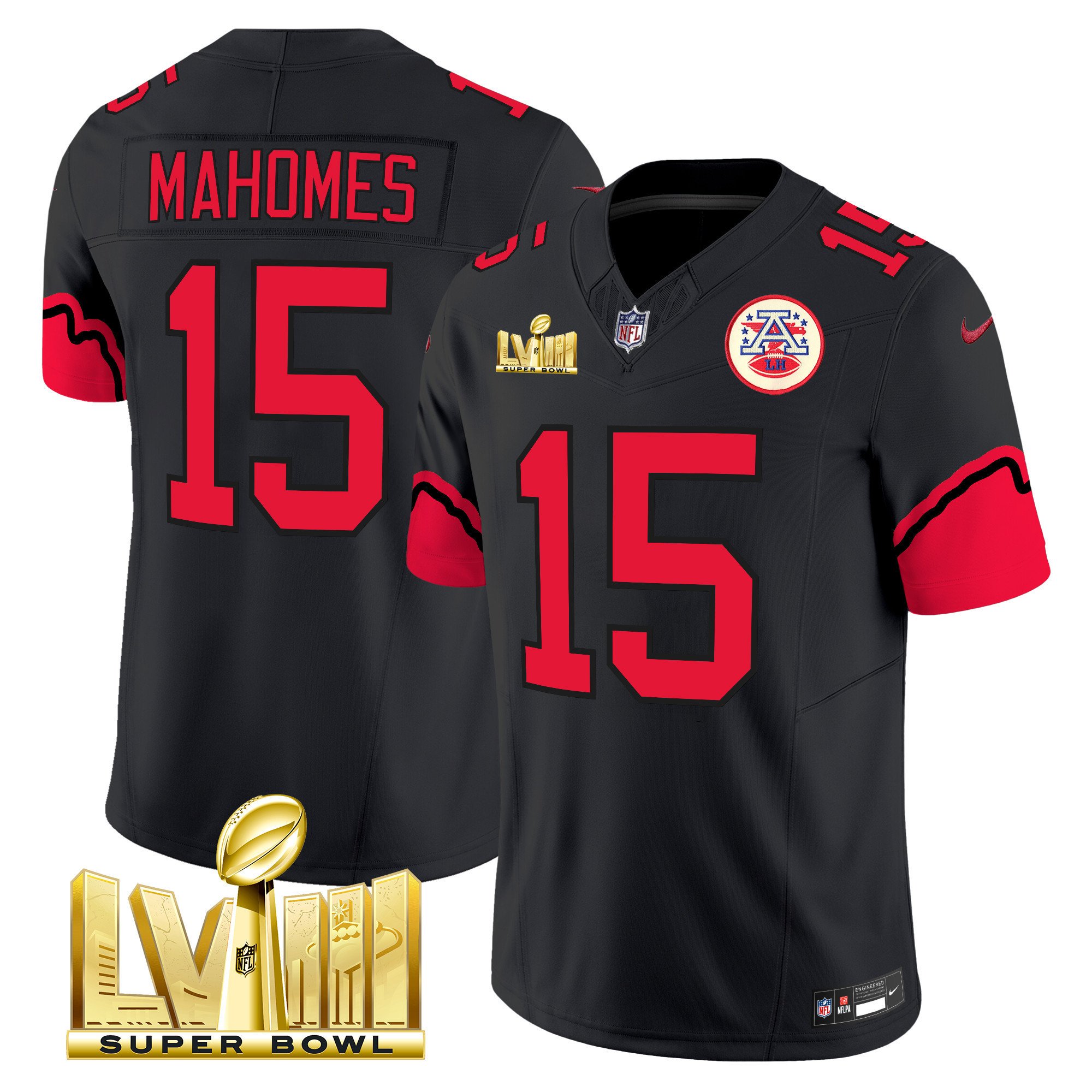 Patrick Mahomes Chiefs Super Bowl LVIII Vapor Limited Jersey - All Stitched - Image 2