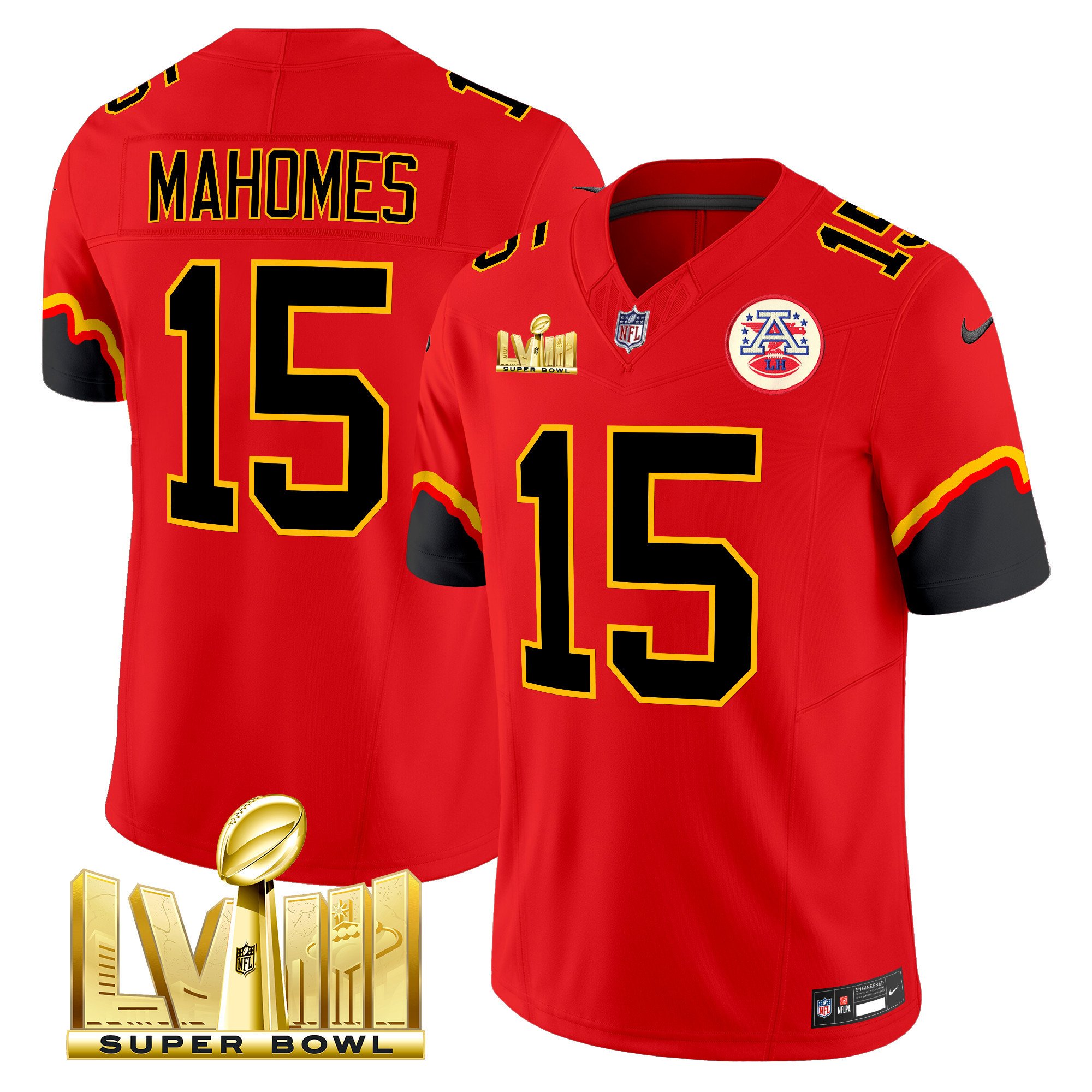 Patrick Mahomes Chiefs Super Bowl LVIII Vapor Limited Jersey - All Stitched - Image 3