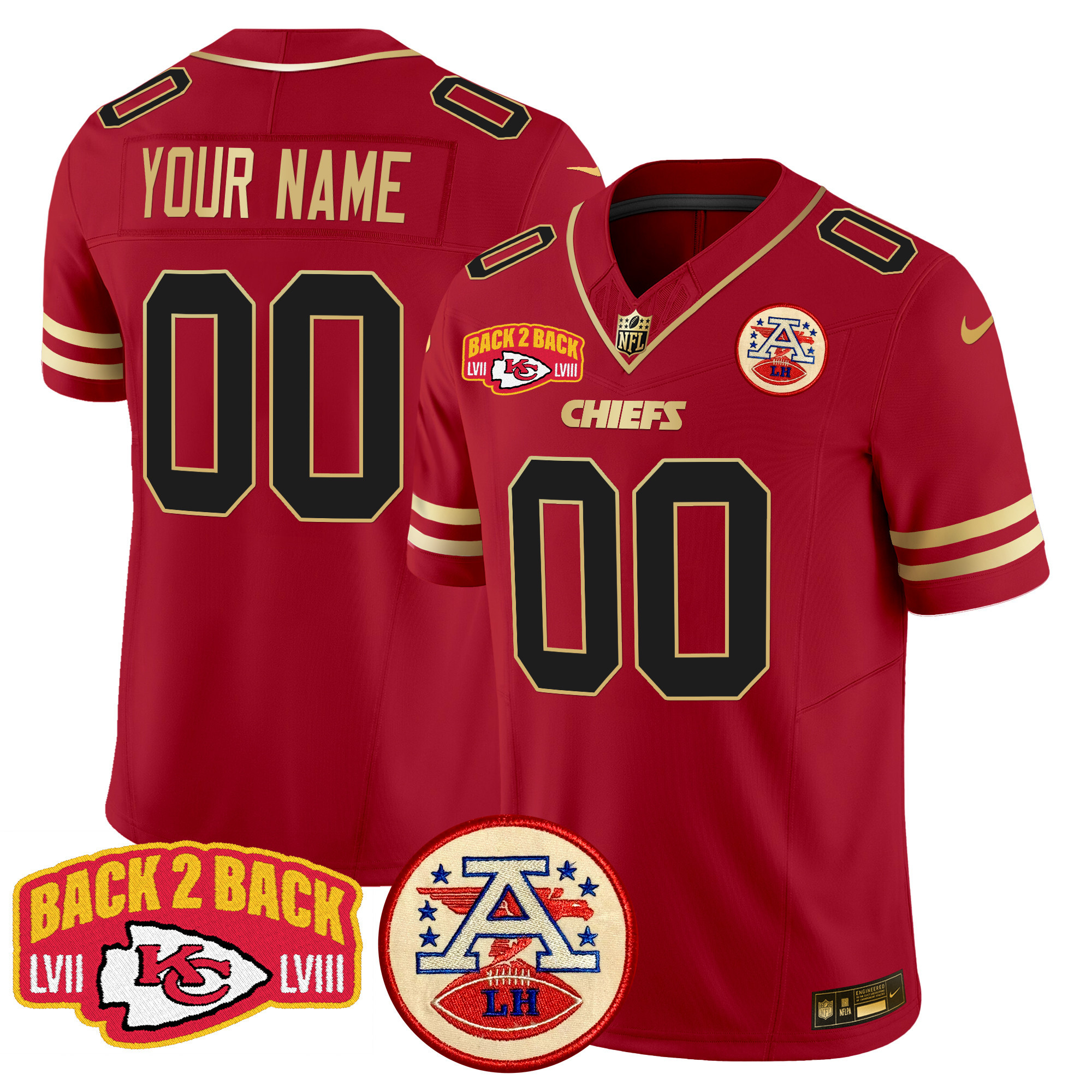 Chiefs Super Back 2 Back Patch Vapor Limited Custom Jersey - All Stitched - Image 3