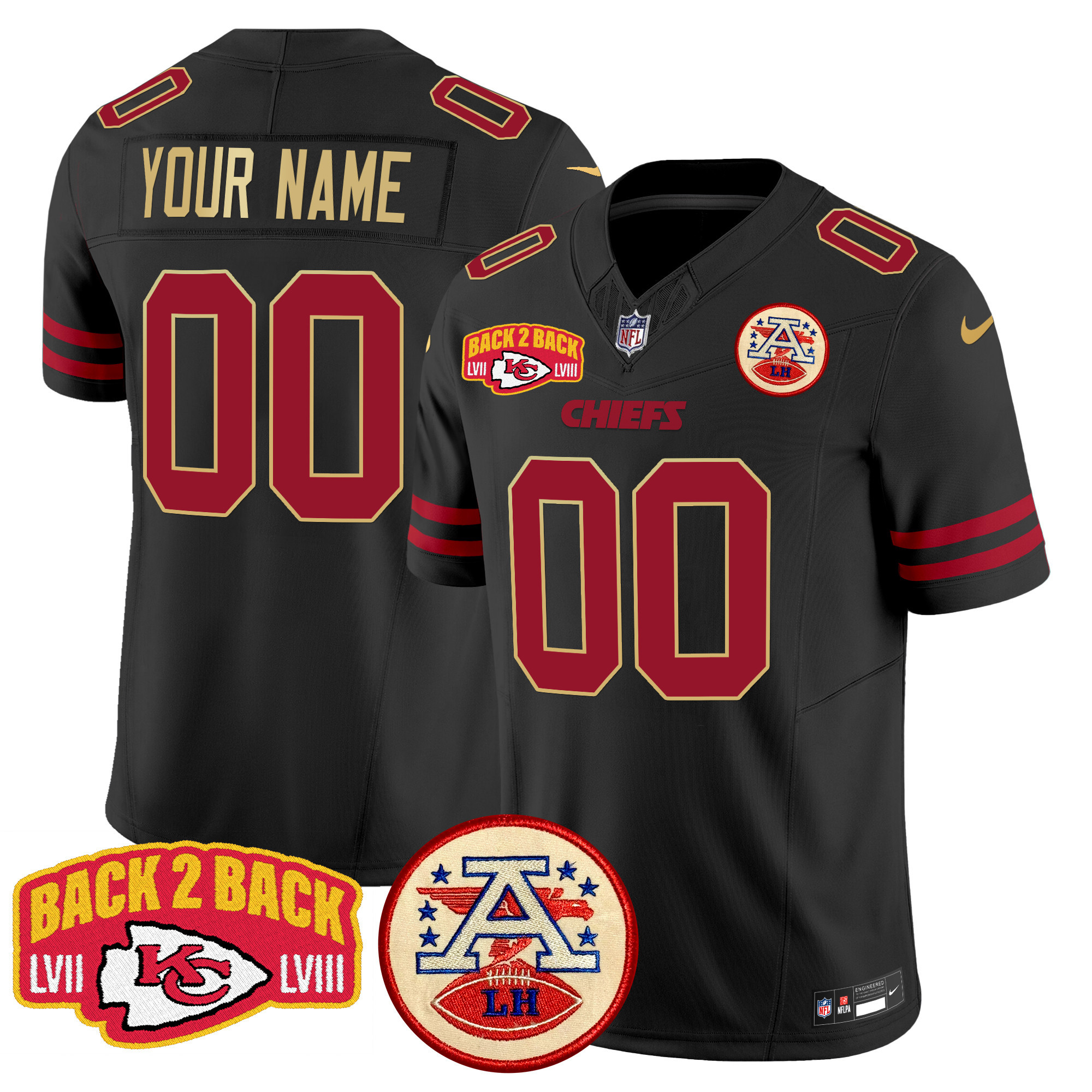 Chiefs Super Back 2 Back Patch Vapor Limited Custom Jersey - All Stitched - Image 5