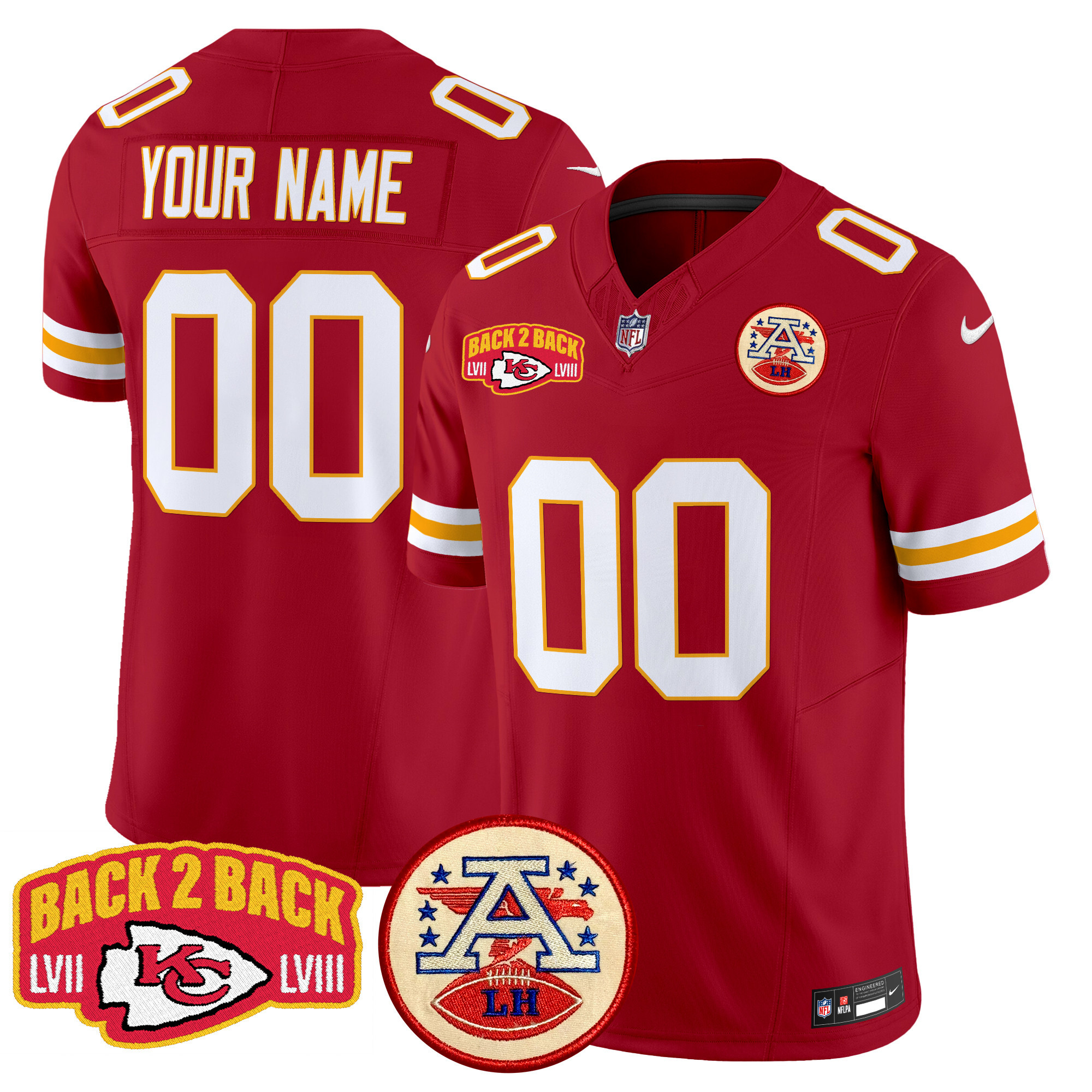 Chiefs Super Back 2 Back Patch Vapor Limited Custom Jersey - All Stitched - Image 6