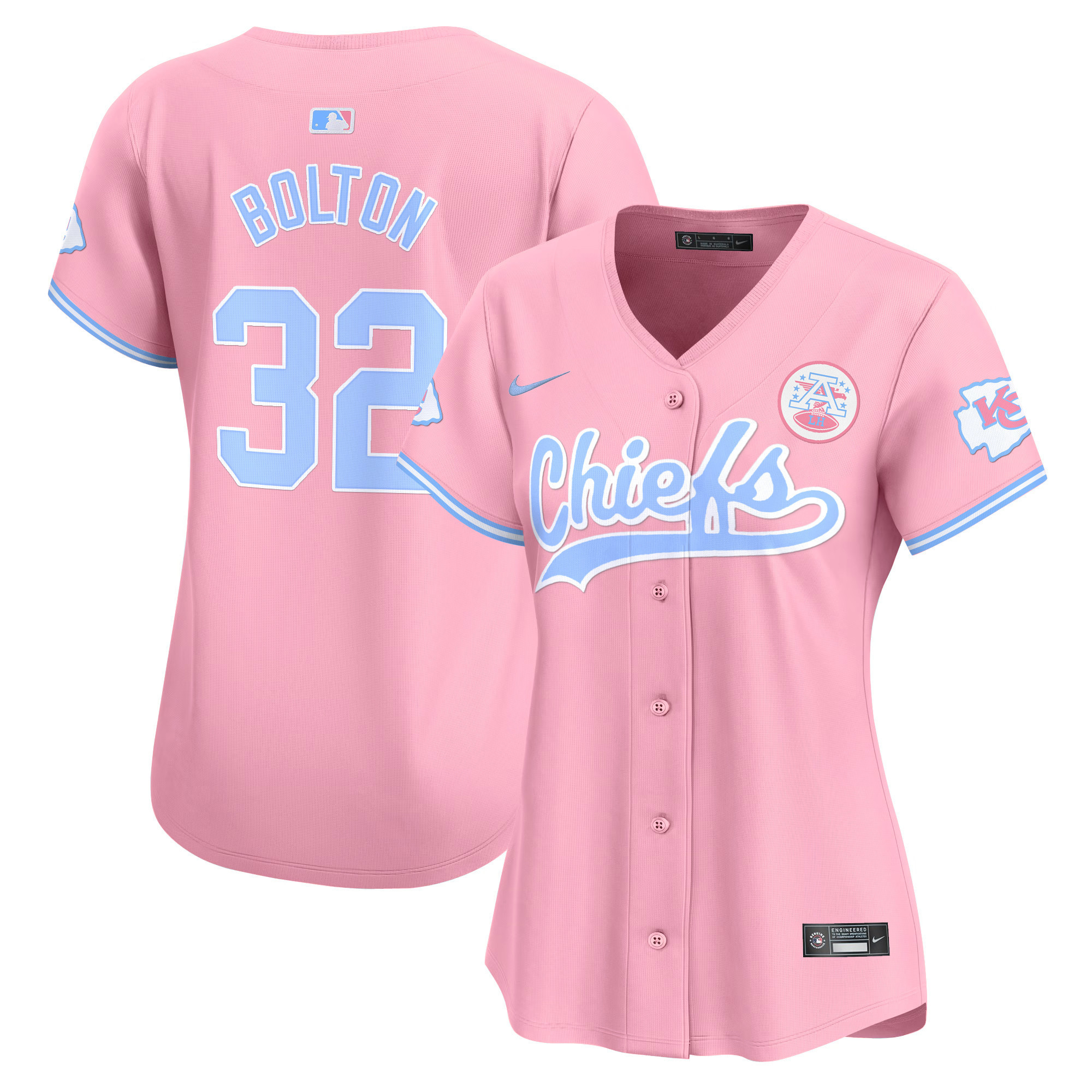 Women's Chiefs Bubblegum Pink Vapor Premier Limited Jersey - All Stitched - Image 4