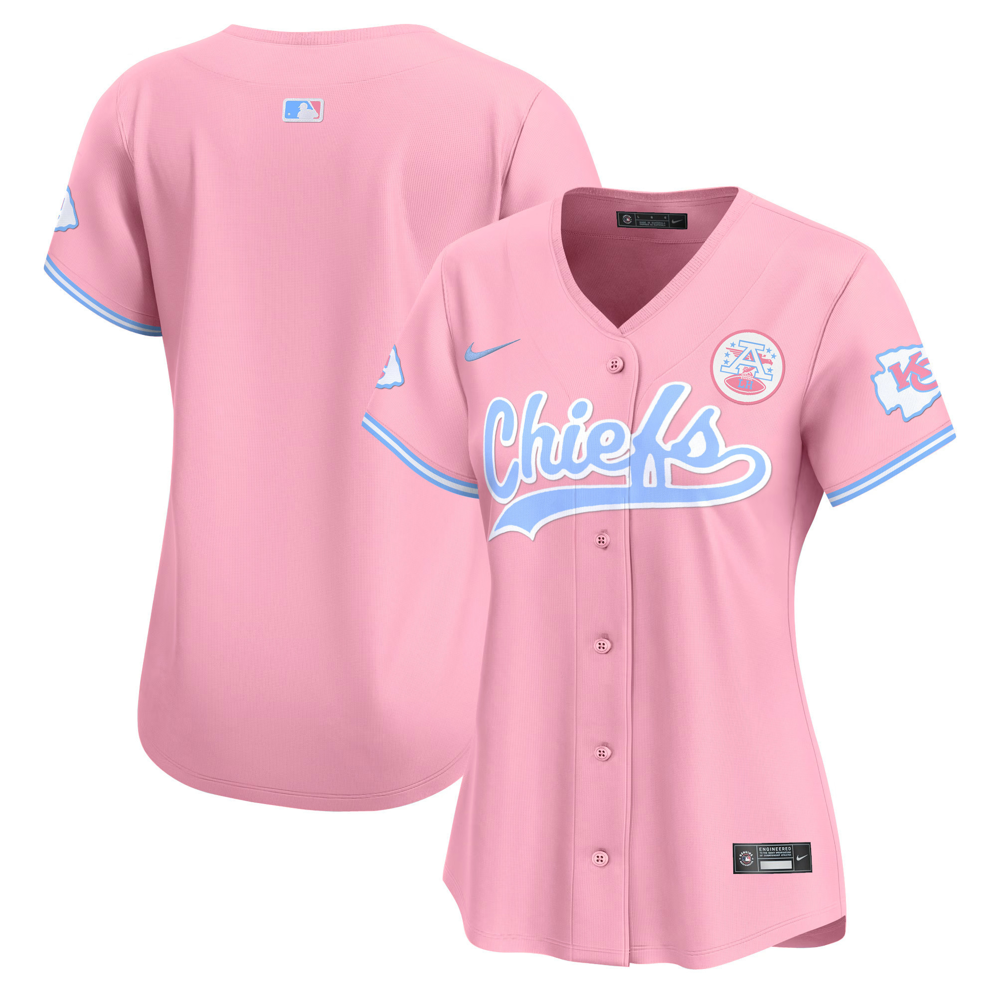 Women's Chiefs Bubblegum Pink Vapor Premier Limited Jersey - All Stitched - Image 9