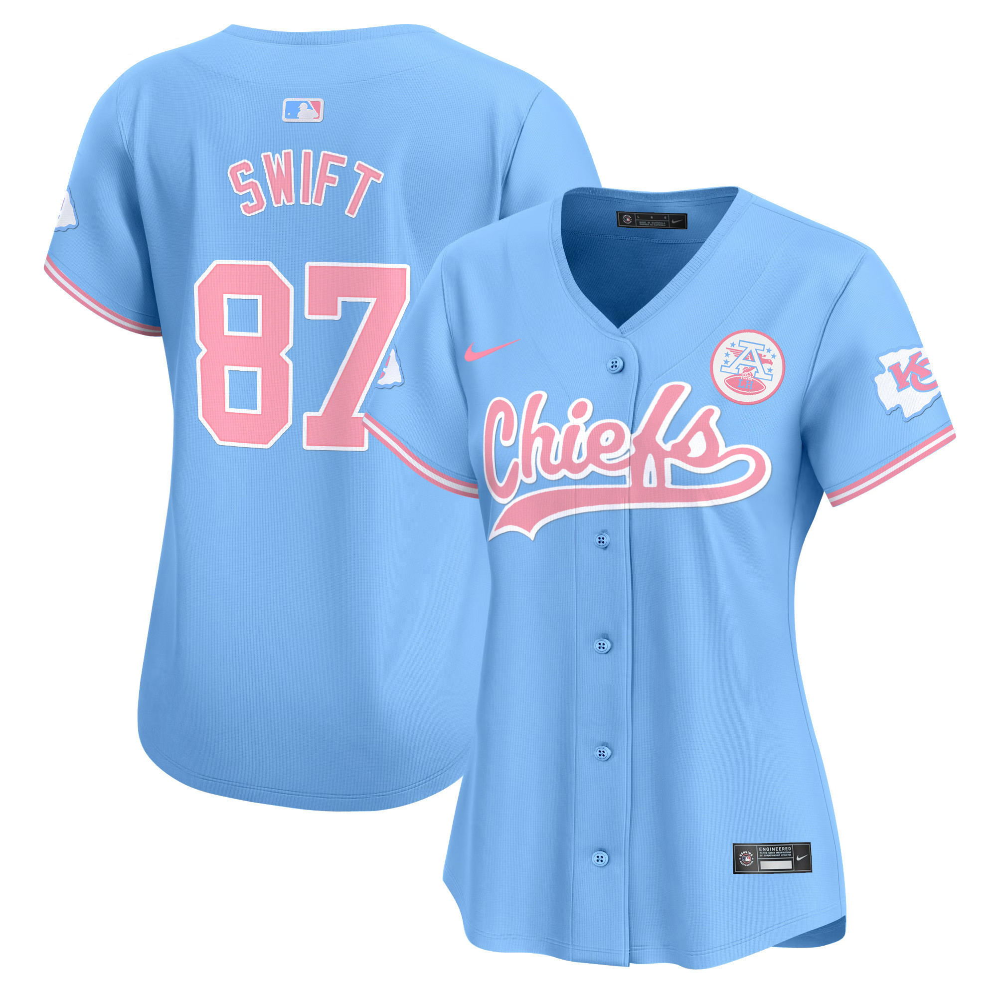 Women's Chiefs Bubblegum Pink Vapor Premier Limited Jersey - All Stitched - Image 10