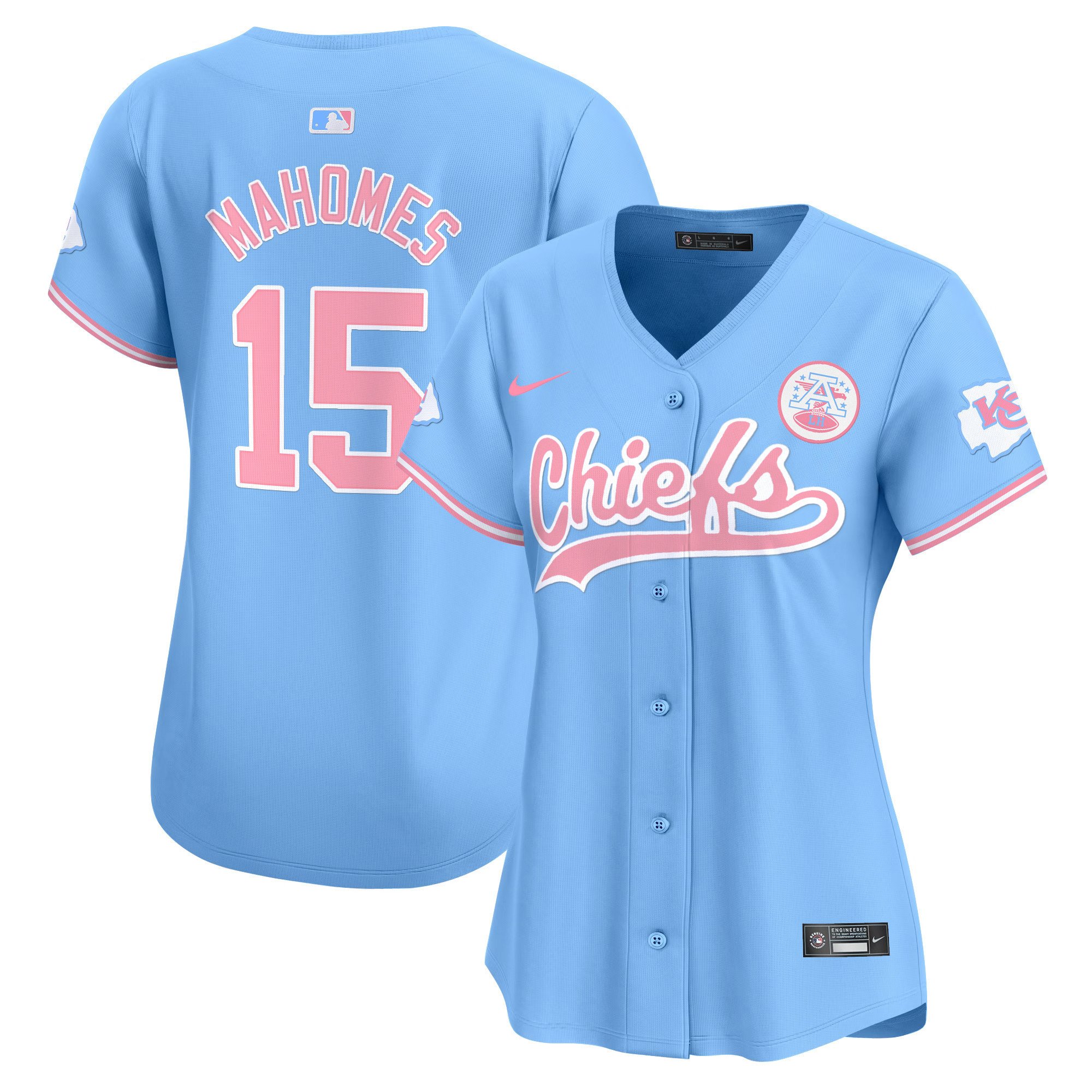 Women's Chiefs Bubblegum Pink Vapor Premier Limited Jersey - All Stitched - Image 11