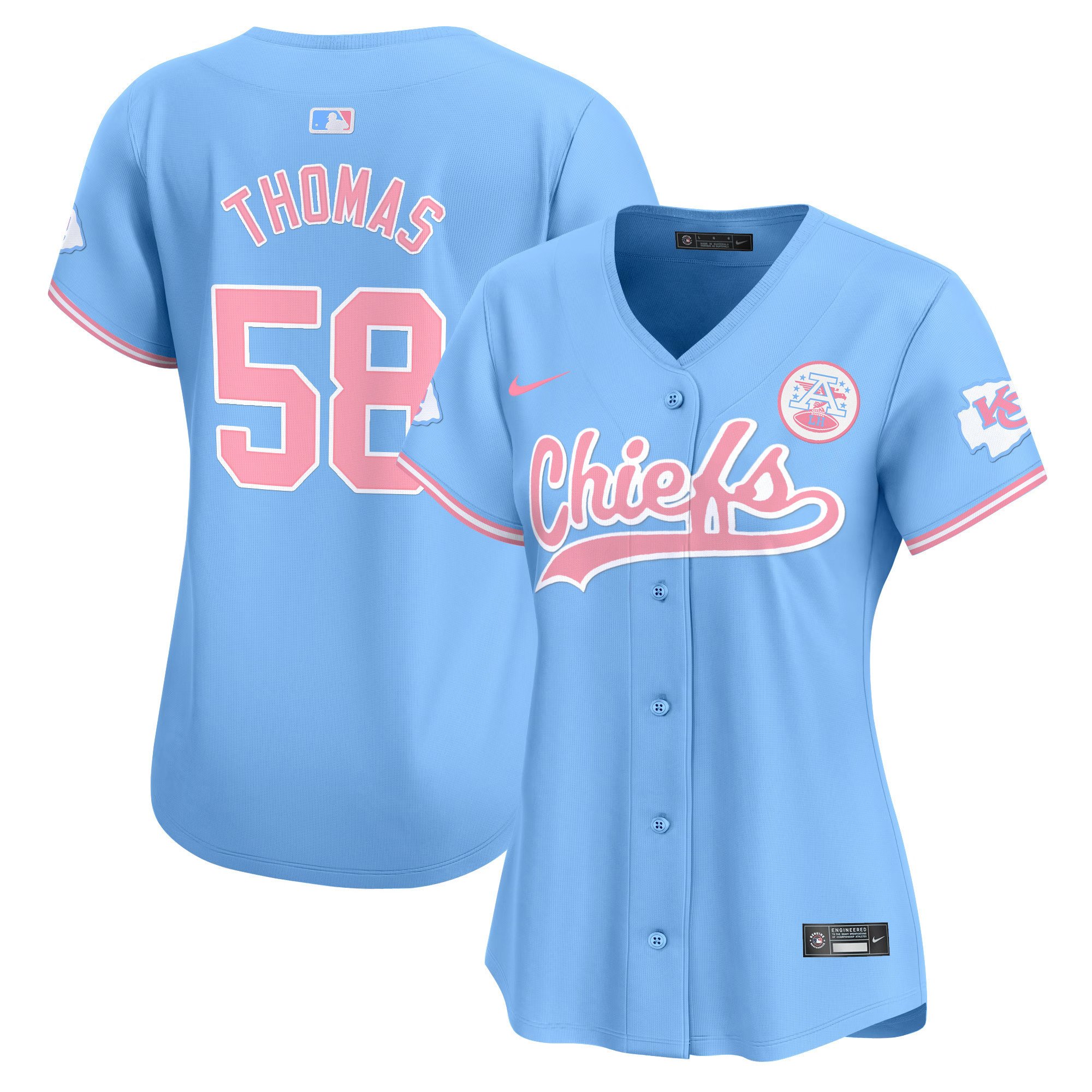 Women's Chiefs Bubblegum Pink Vapor Premier Limited Jersey - All Stitched - Image 14