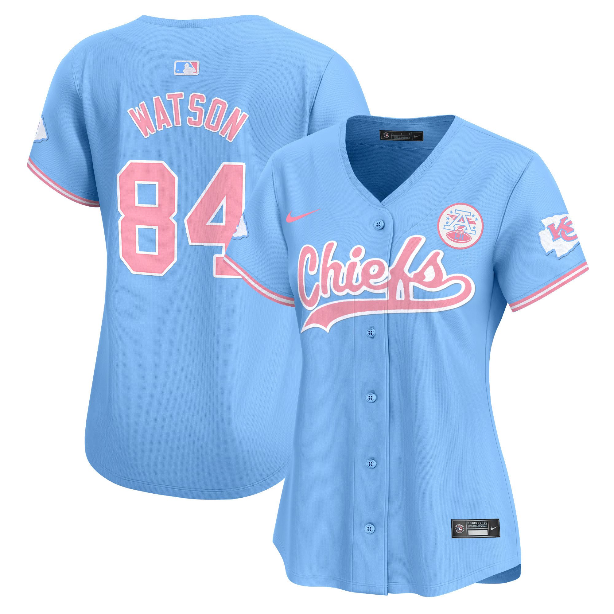 Women's Chiefs Bubblegum Pink Vapor Premier Limited Jersey - All Stitched - Image 15